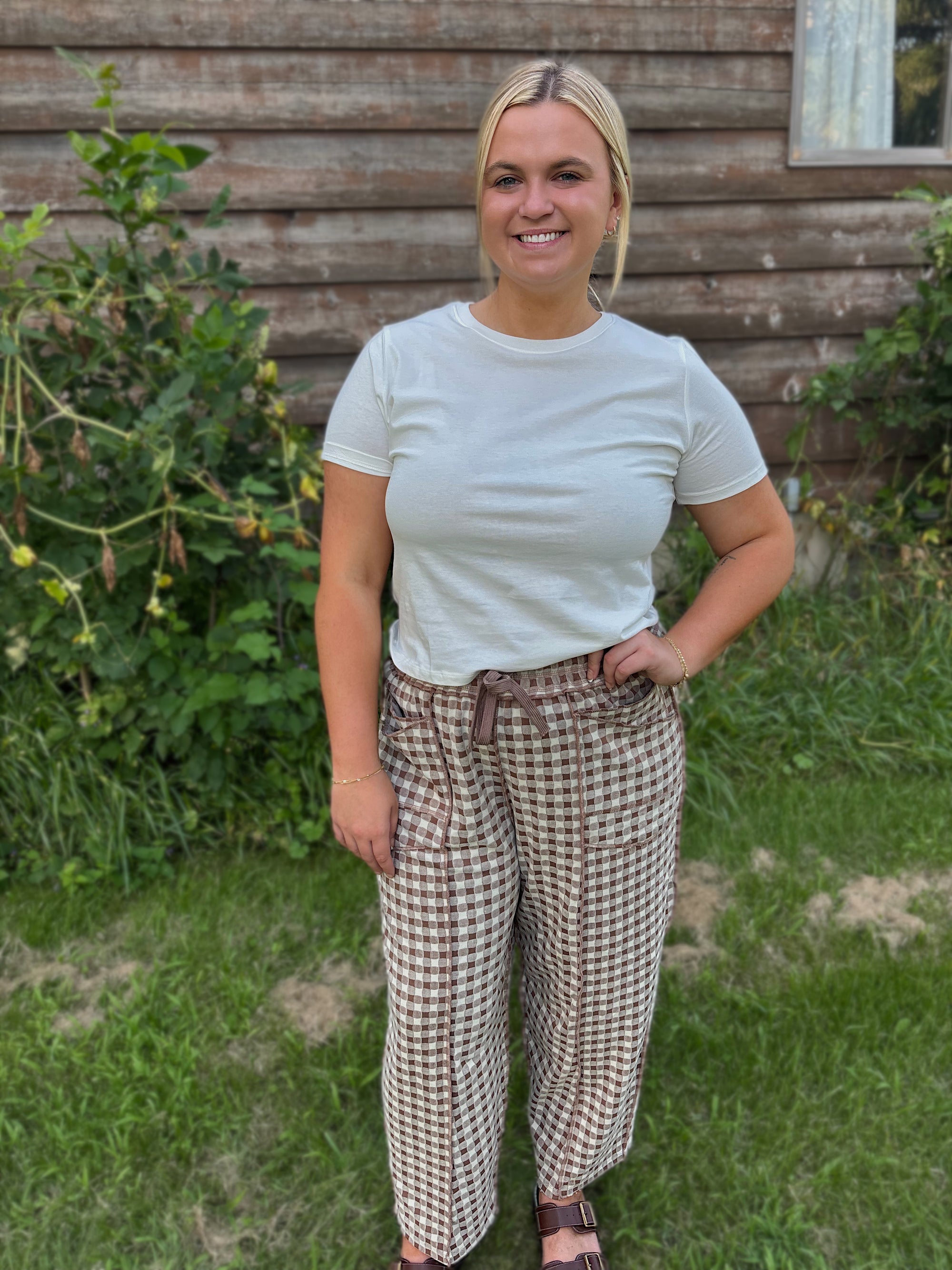 Mocha Market Barrel Pants
