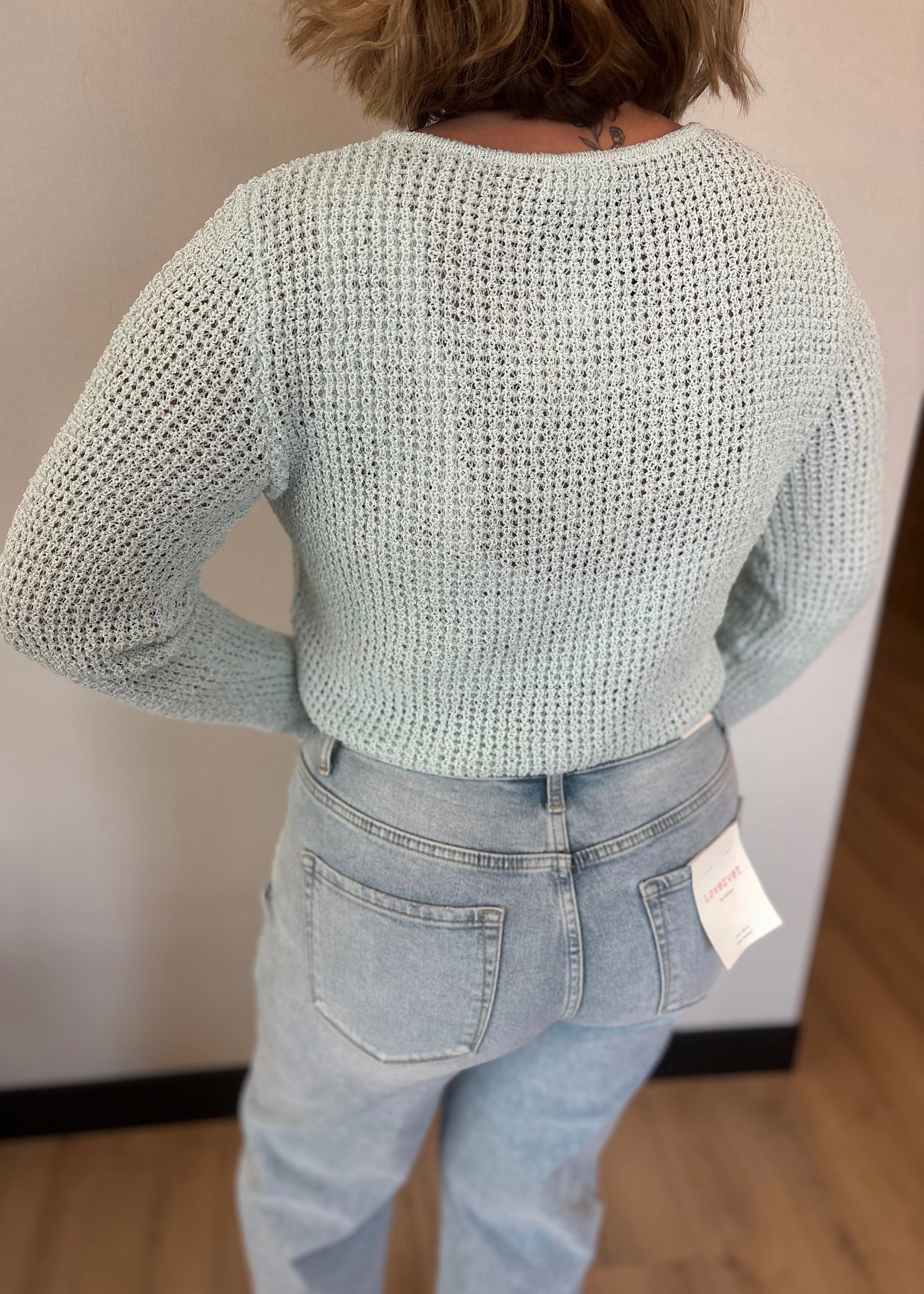 Powder Knit Button Long Sleeve