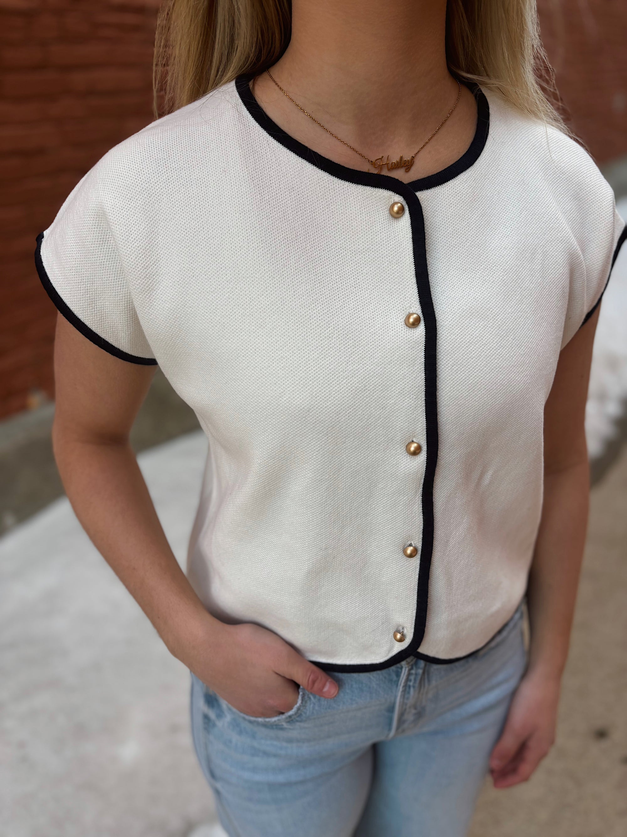 Sail Away Button Knit