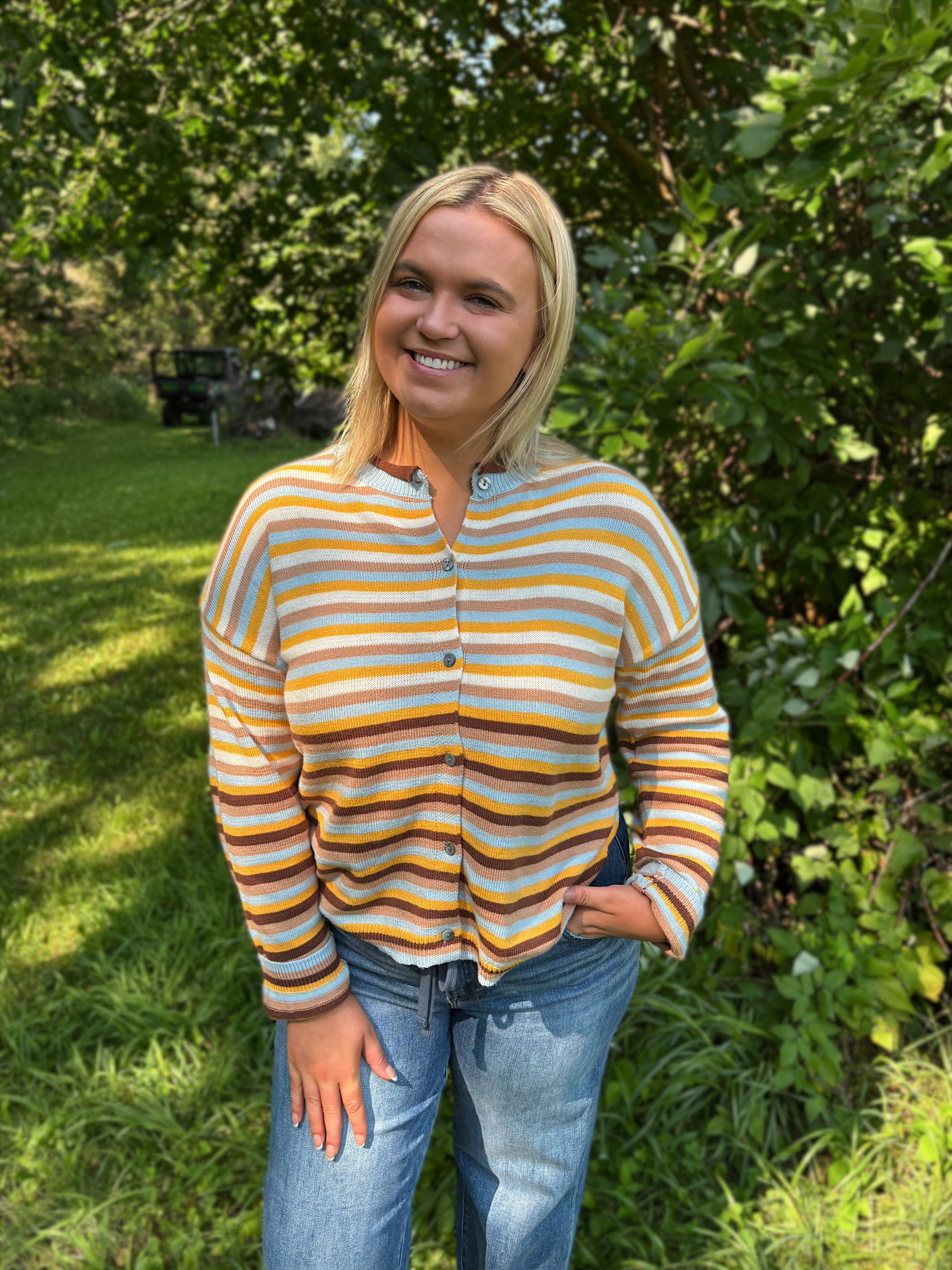 Golden Hour Stripe Cardigan