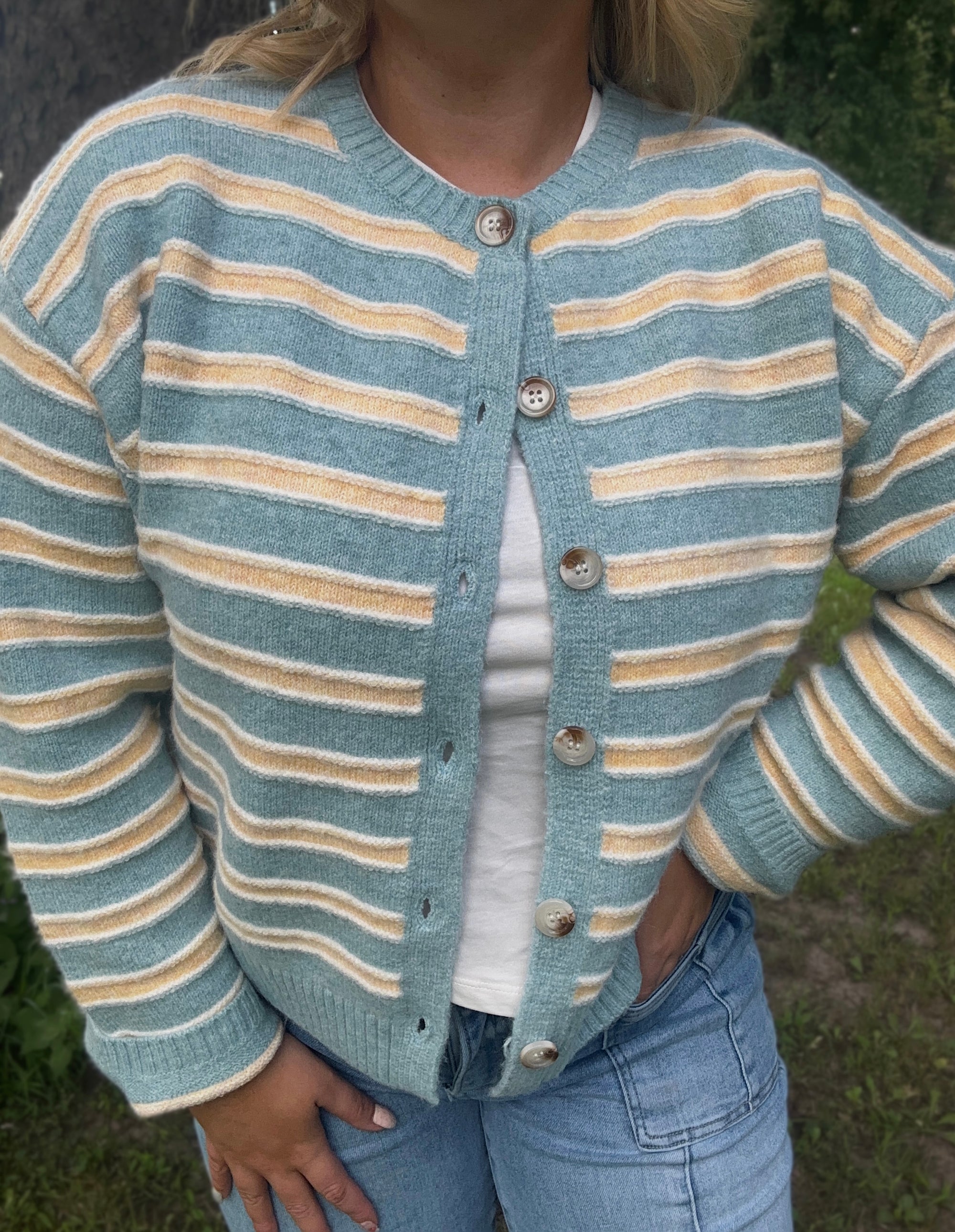 Bluebird Stripe Cardigan