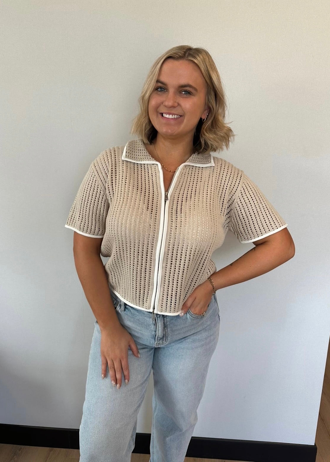 Sandstone Textured Zip