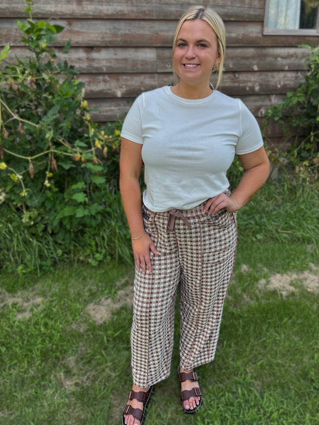 Mocha Market Barrel Pants