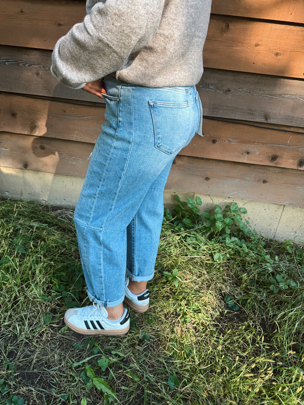 Risen High Rise Barrel Jeans