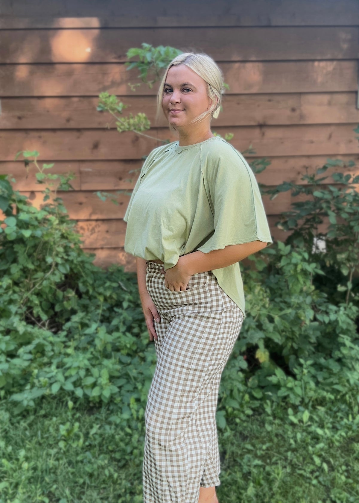Maple Check Barrel Pants