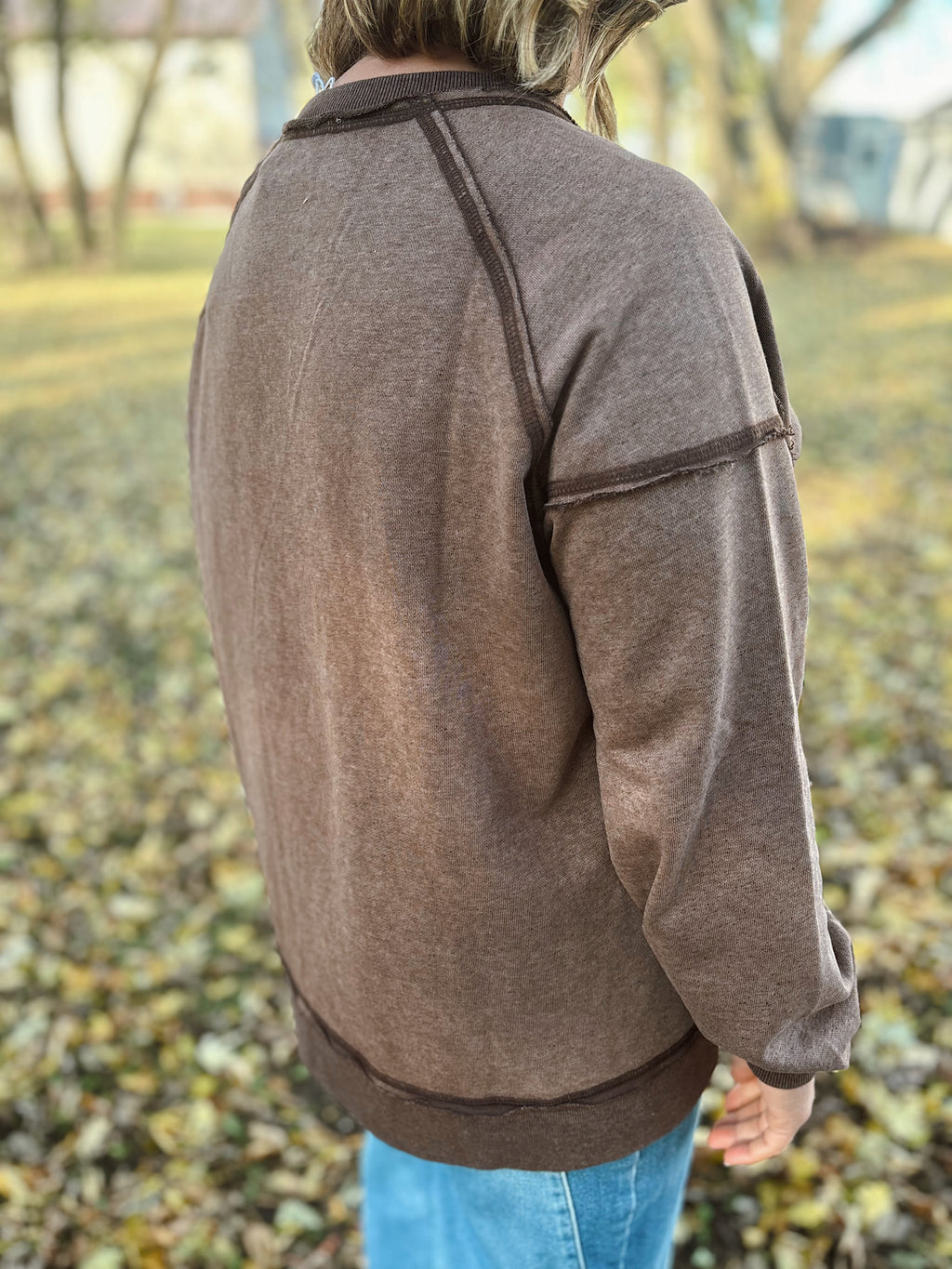 Mocha Washed Everyday Pullover