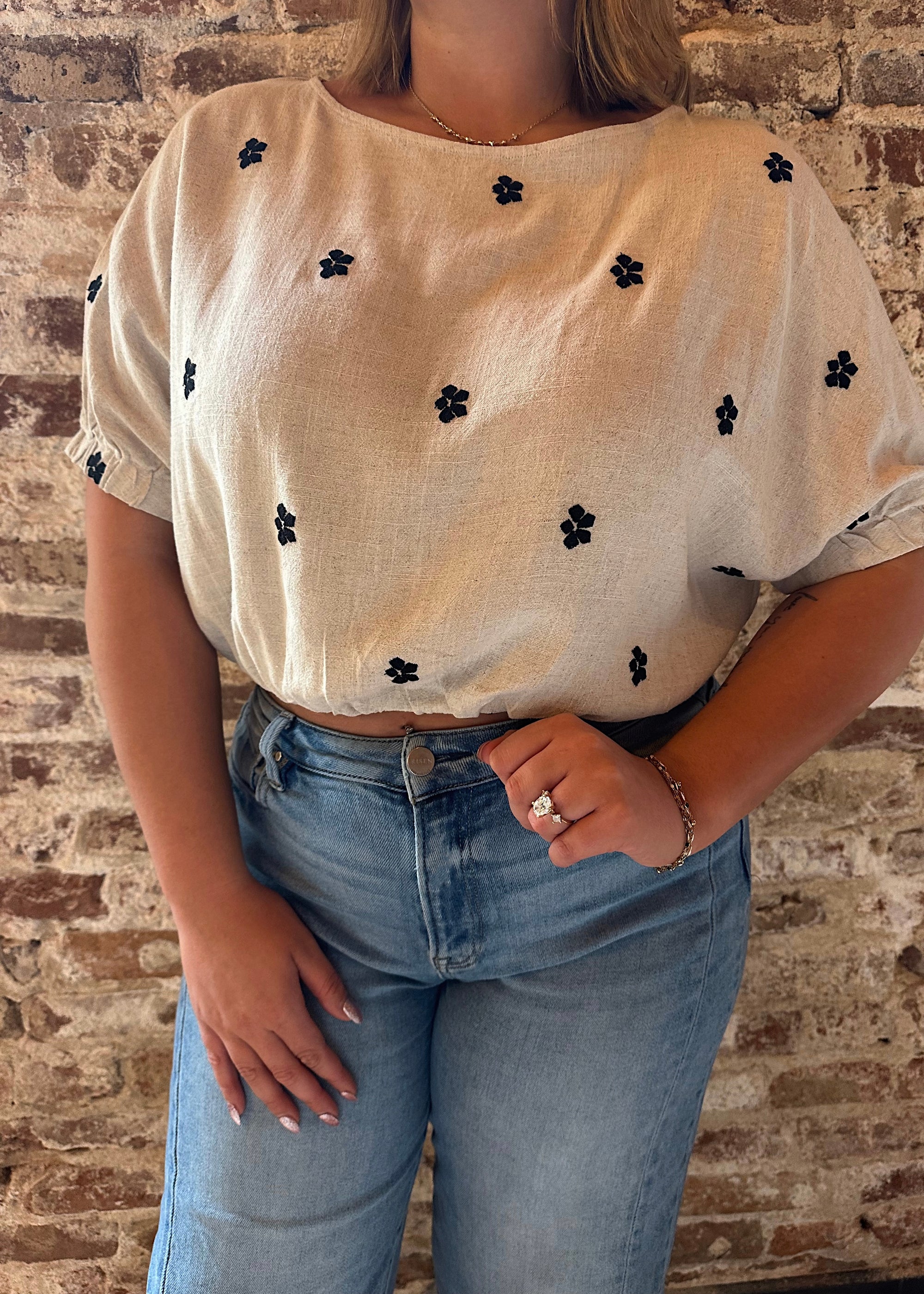 Oatmeal Bloom Top