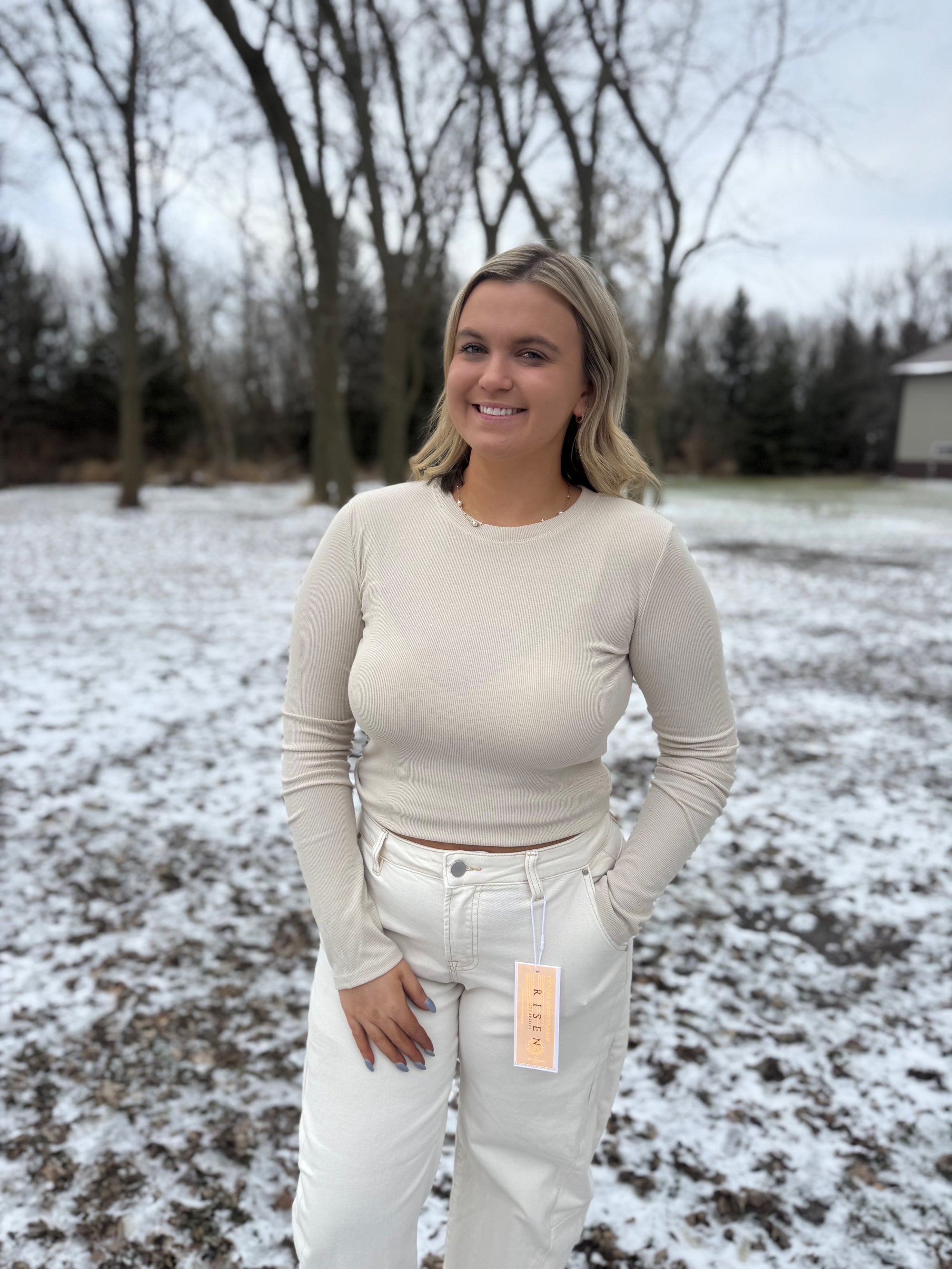 Everyday Essential Oat Milk ribbed longsleeve