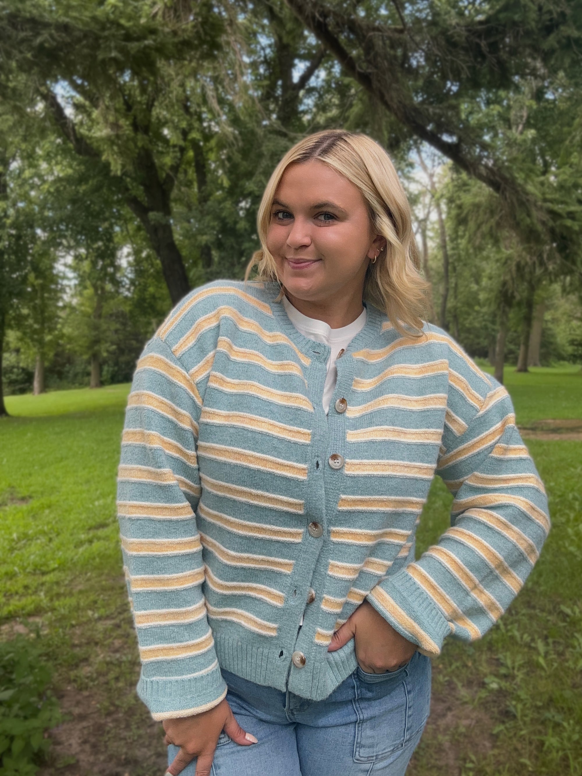 Bluebird Stripe Cardigan