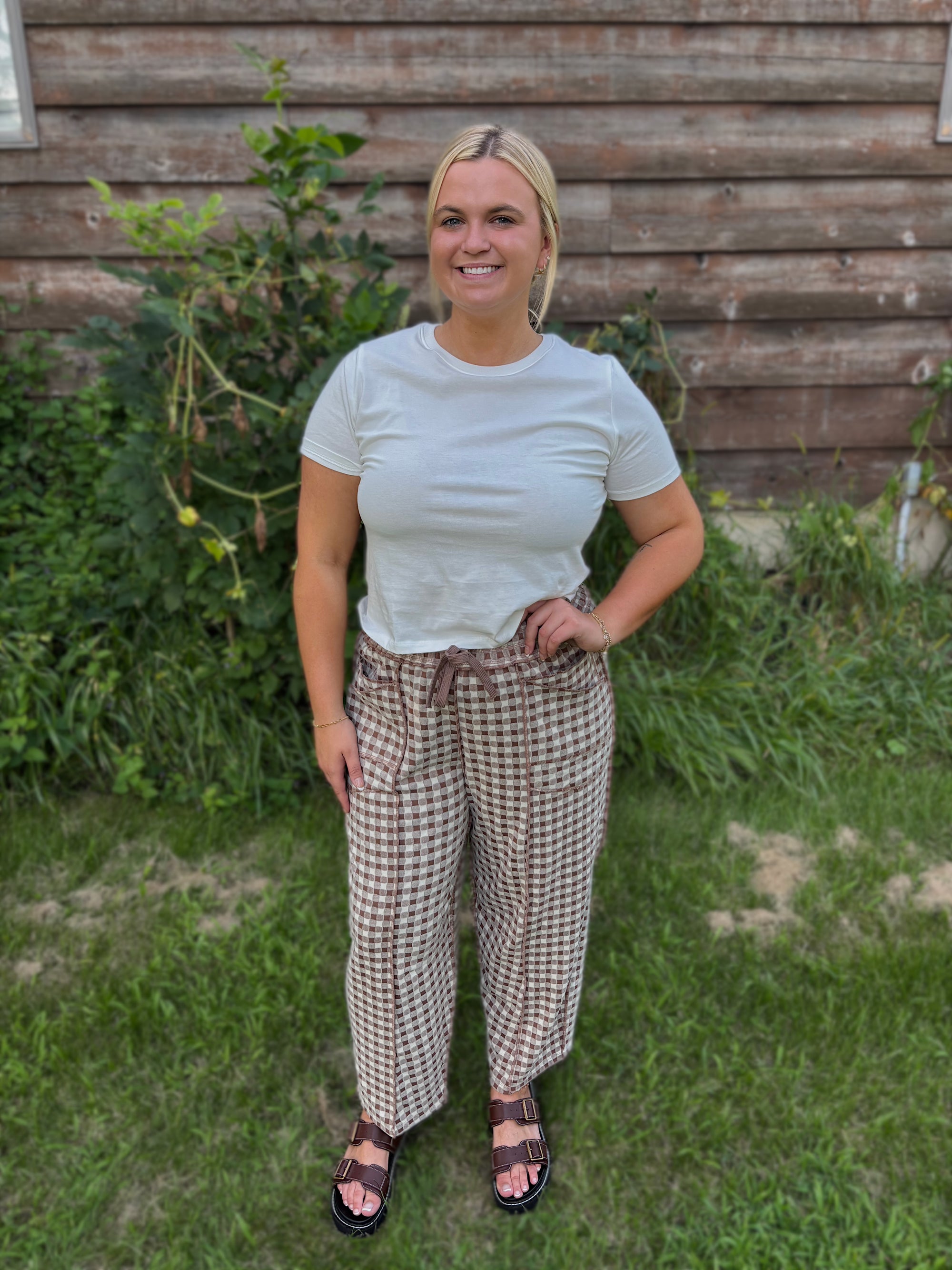 Mocha Market Barrel Pants