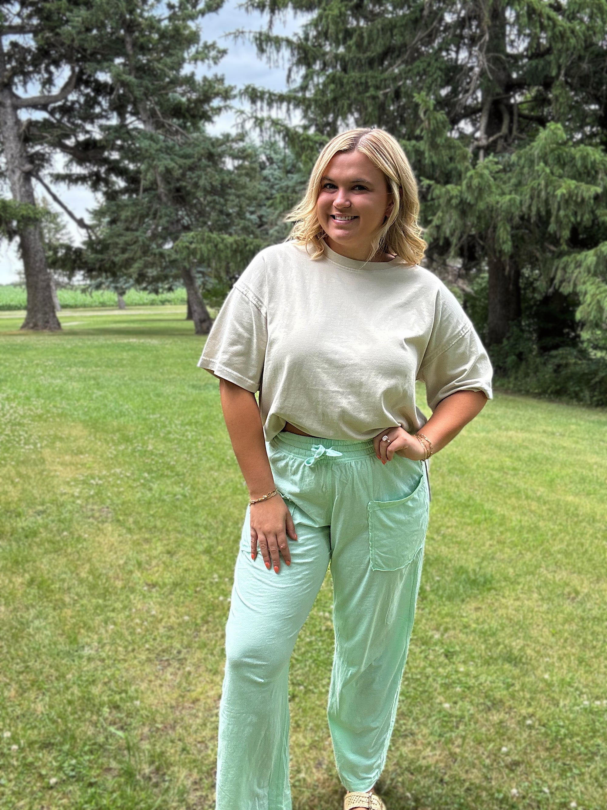Morning Mint Barrel Pants