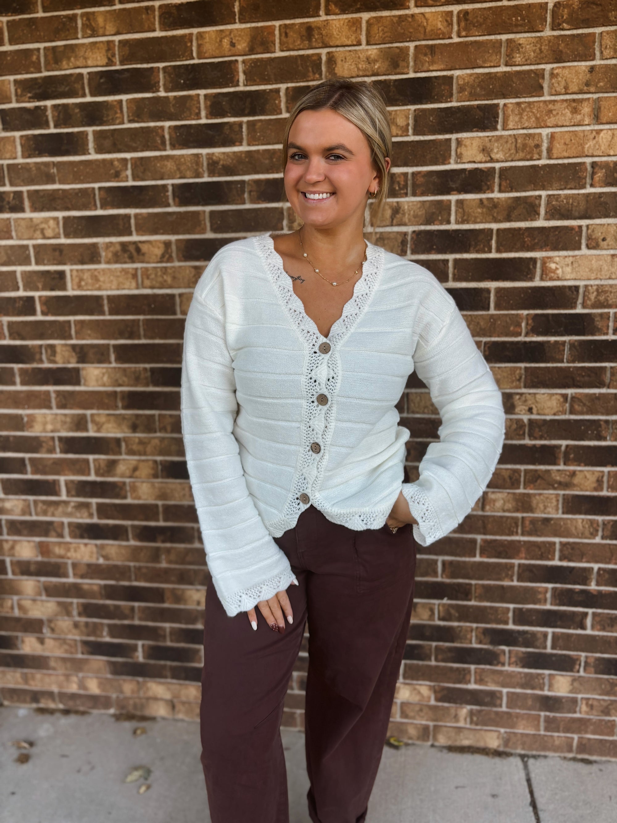 Vanilla Bean Trimmed Cardigan