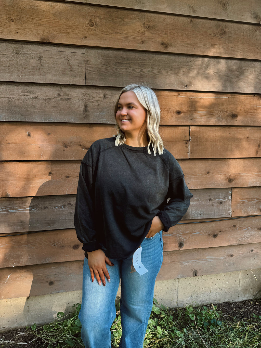 Black Washed Everyday Pullover