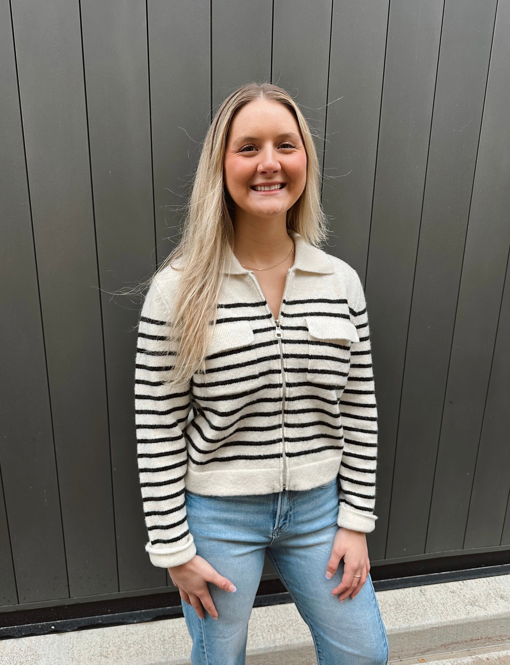 Ivory Ridge Stripe Zip