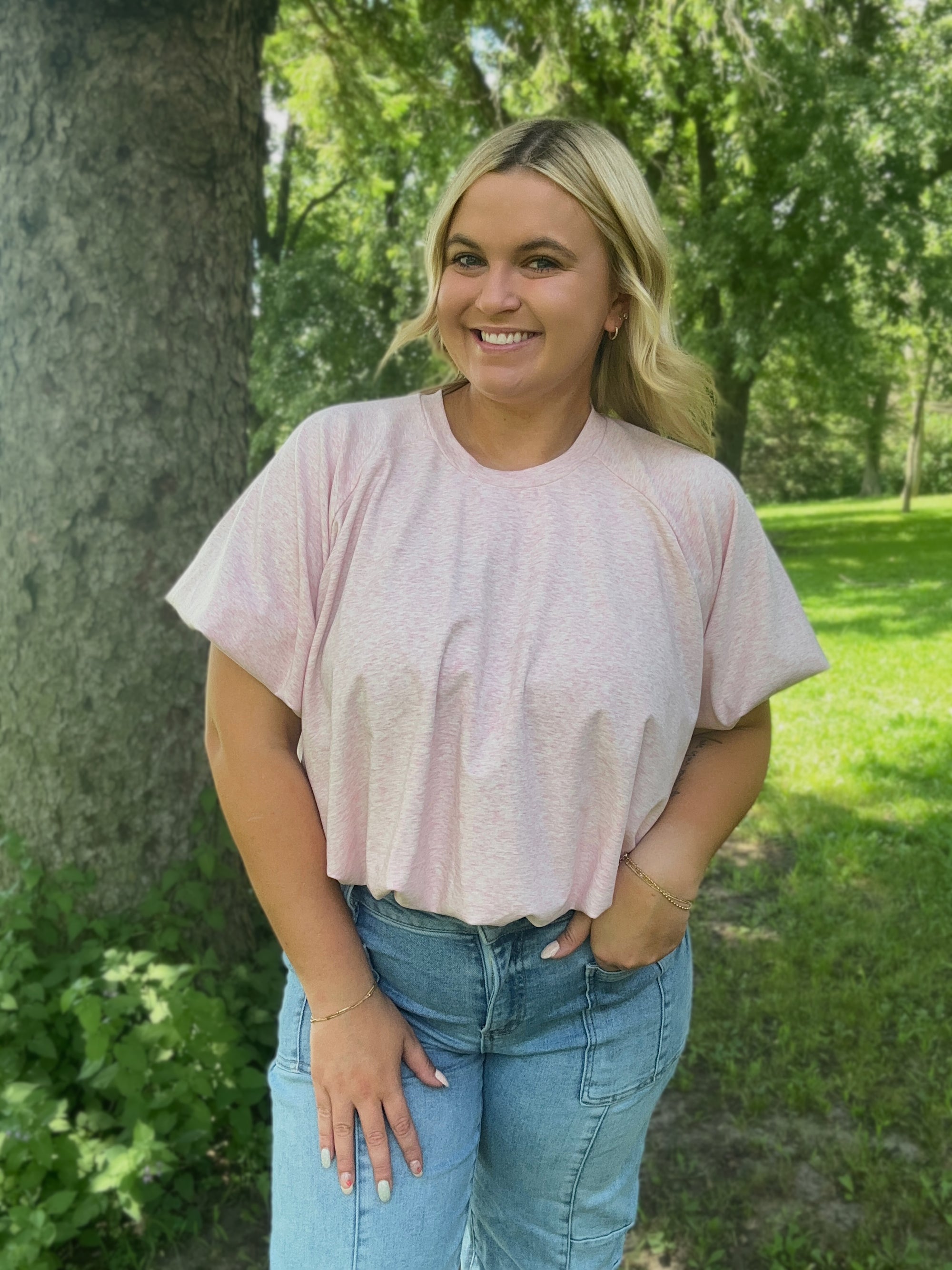 Blush Bubble Tee