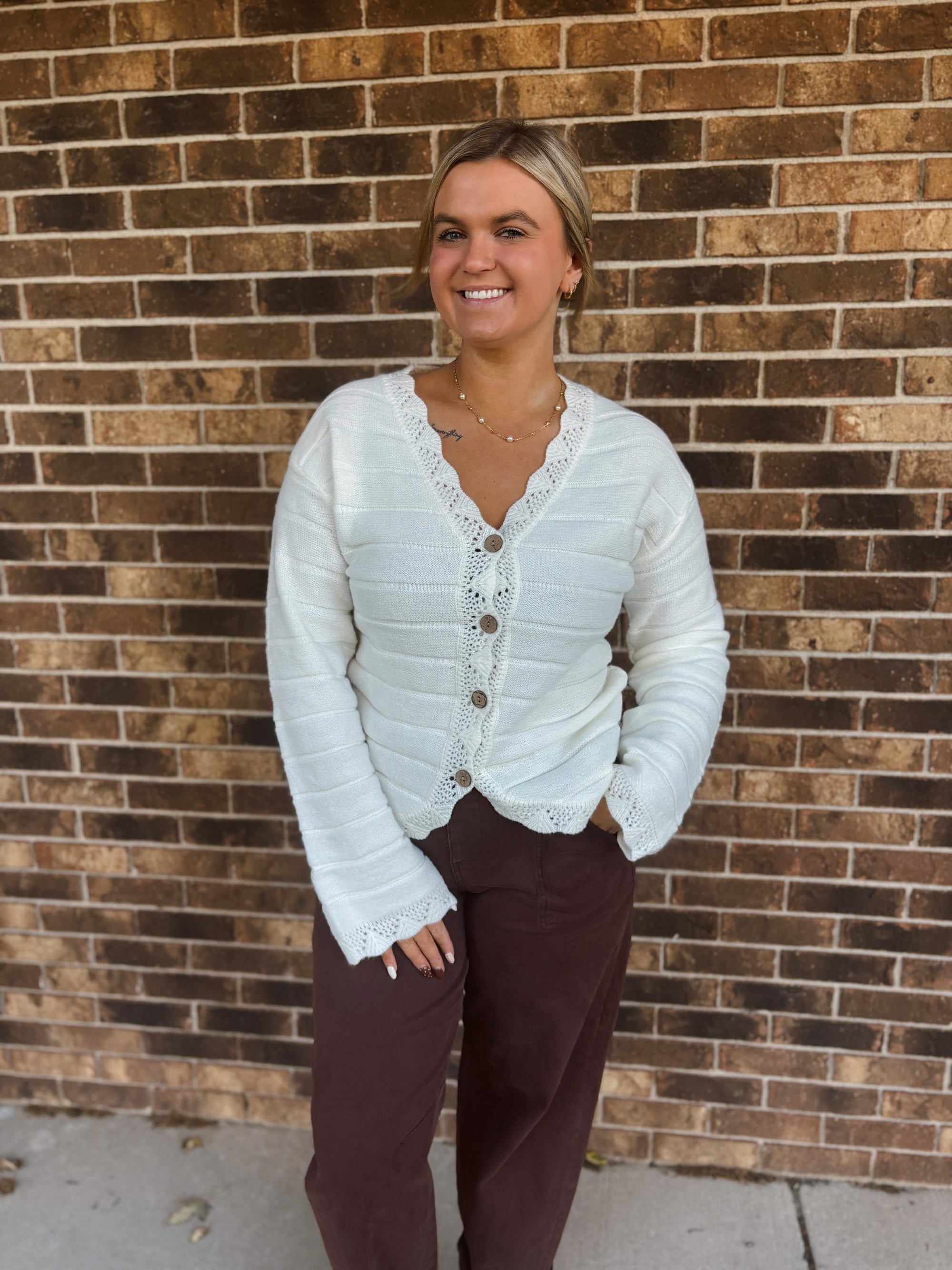 Vanilla Bean Trimmed Cardigan