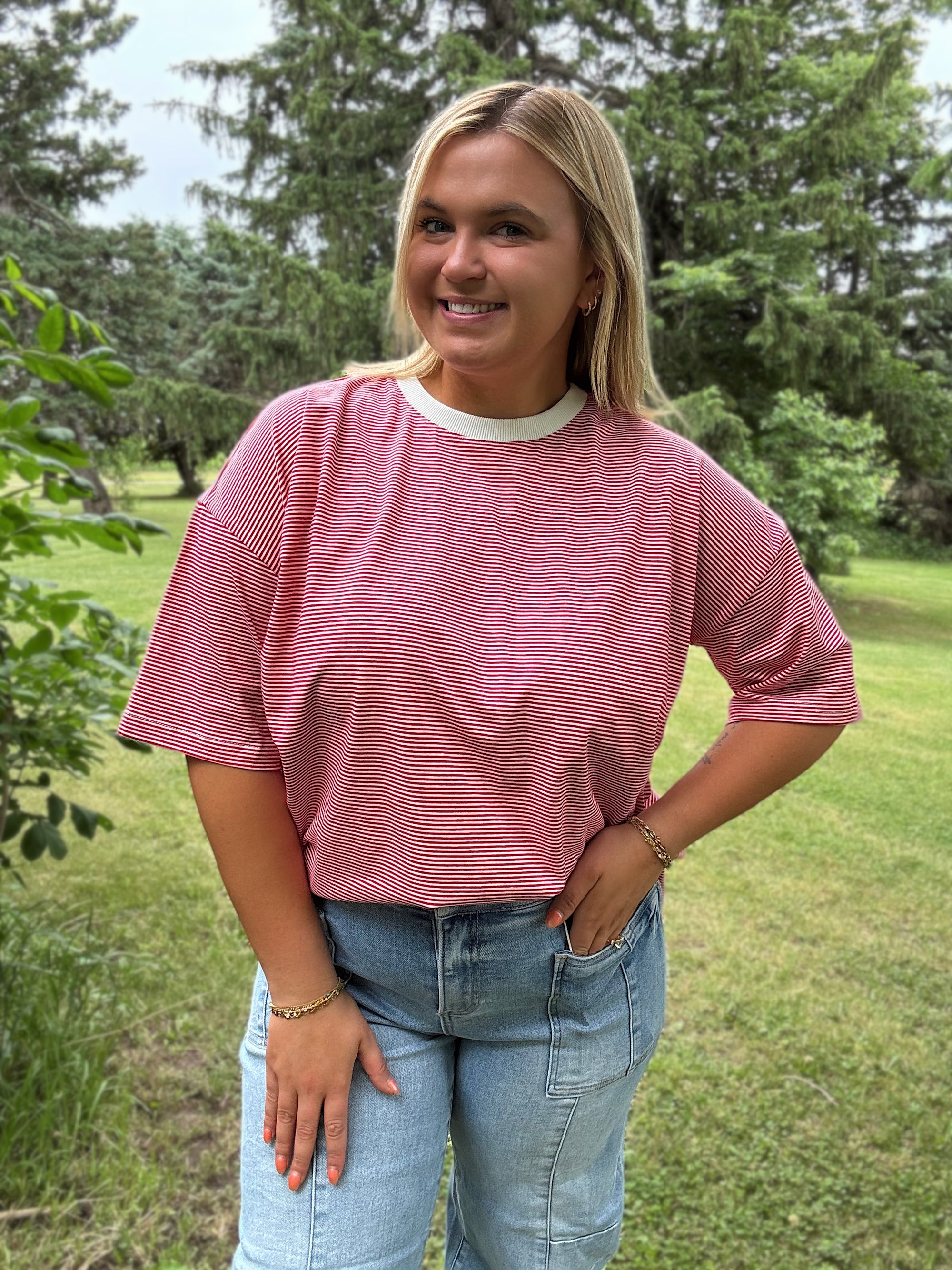 Cherry Stripe Tee