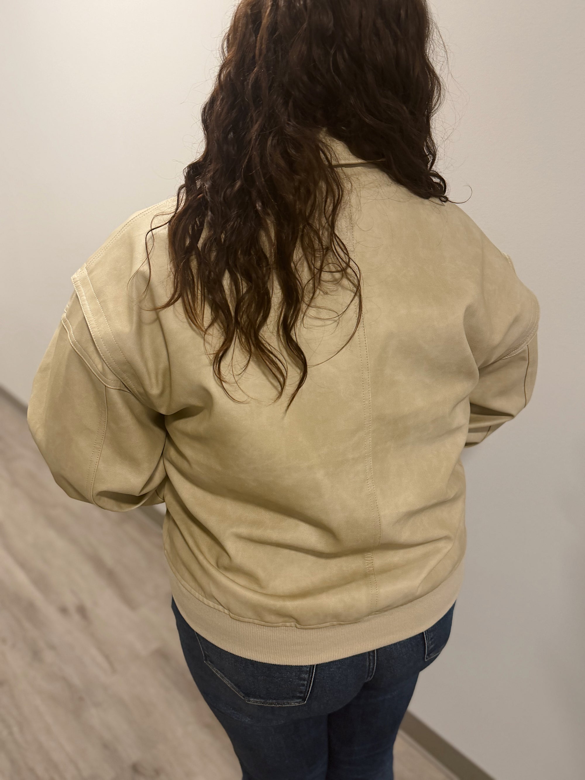 Neutral Ground Leather Bomber