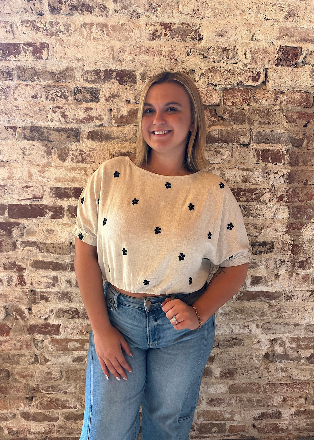 Oatmeal Bloom Top
