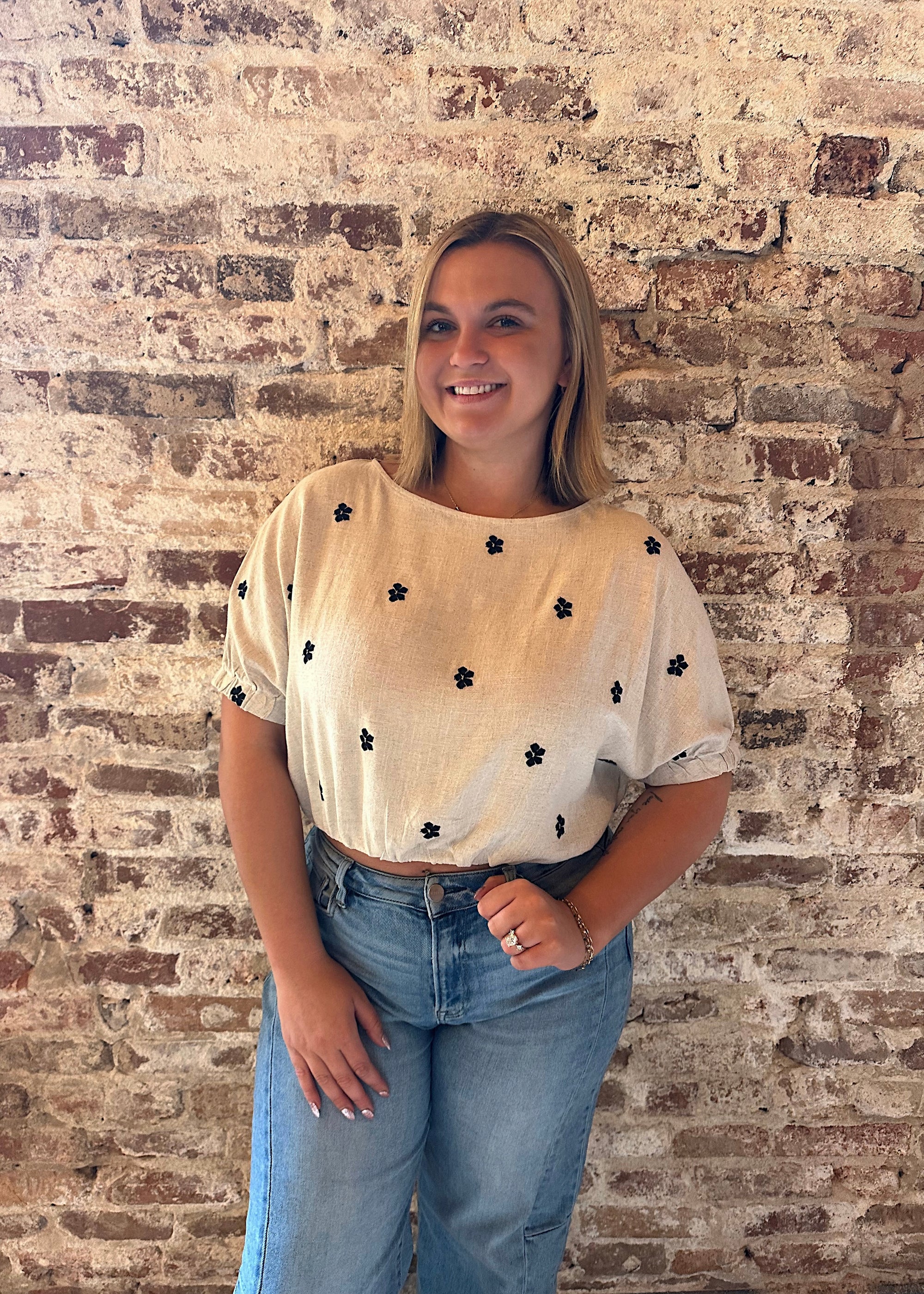 Oatmeal Bloom Top