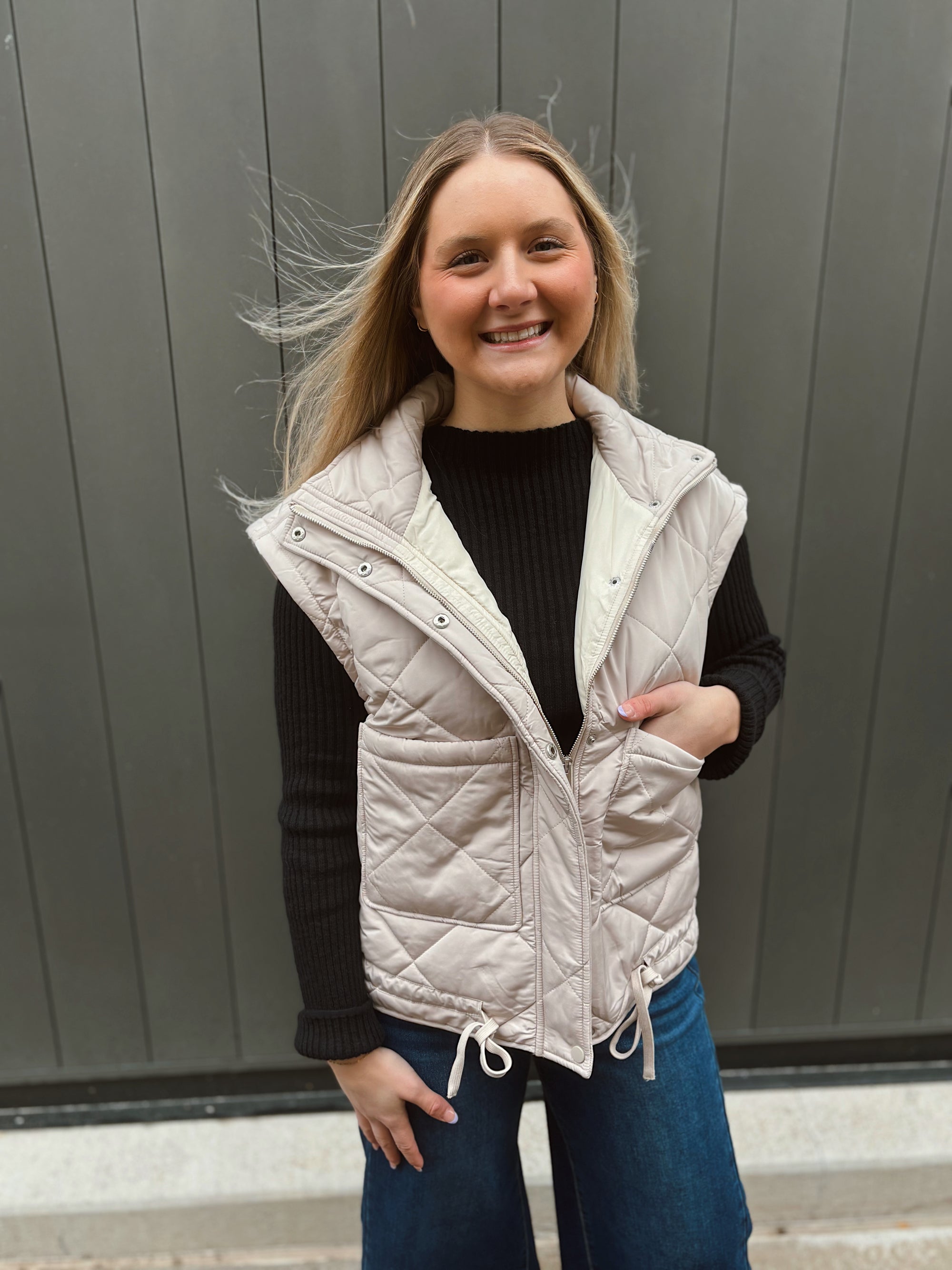 Alpine Taupe Puffer Vest
