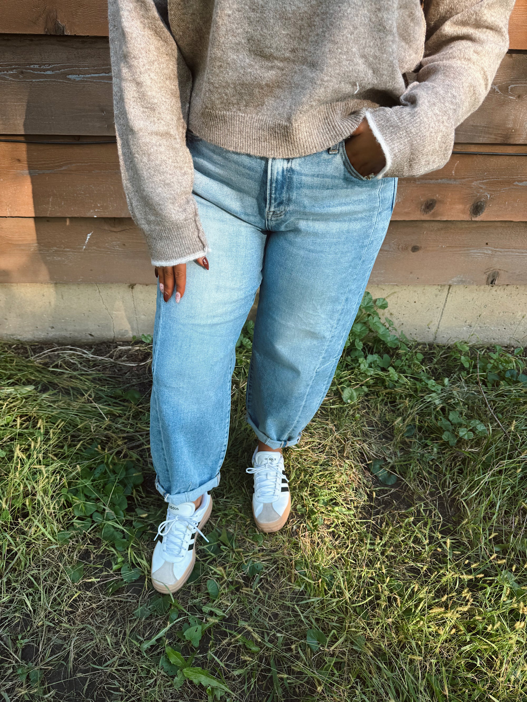 Risen High Rise Barrel Jeans