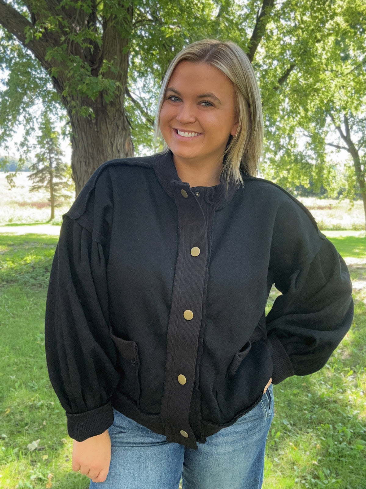 Everyday Snap Jacket- Black