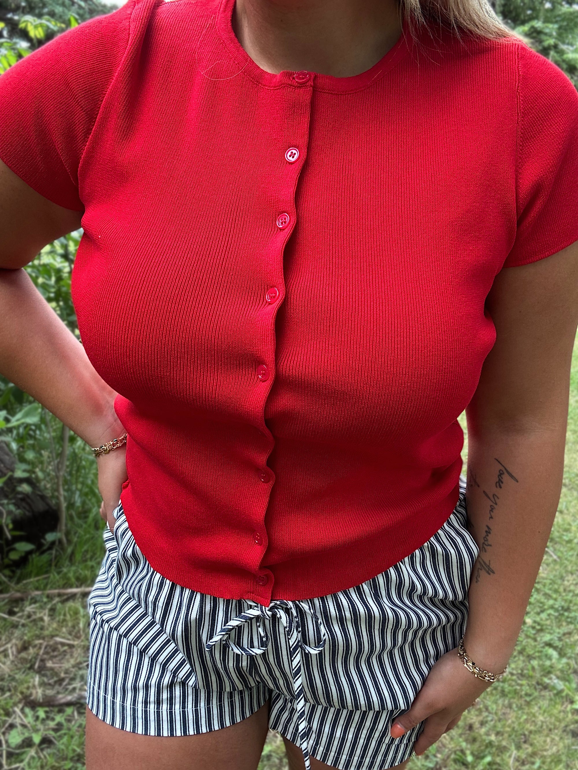 Sweetheart Button Knit