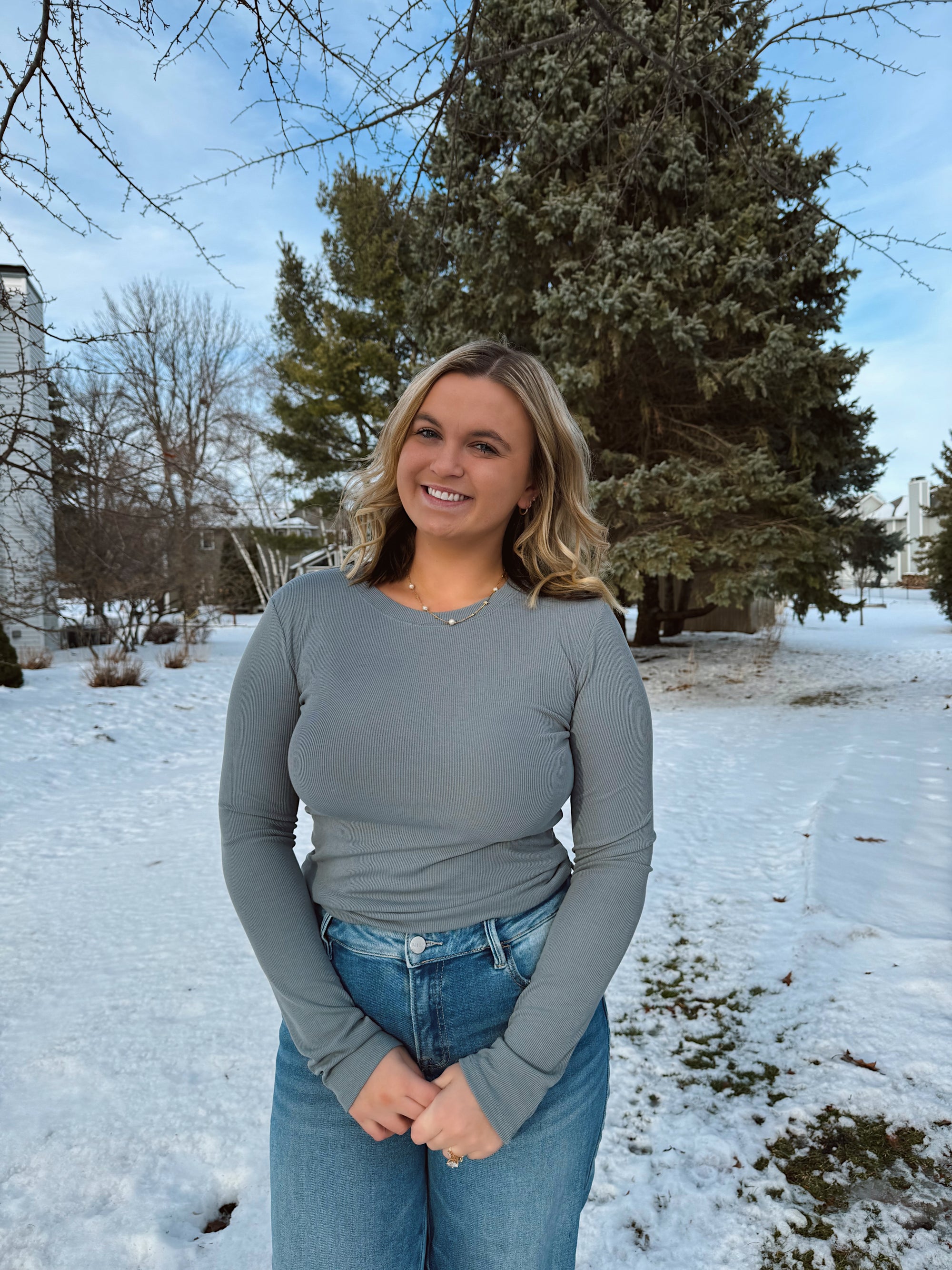 Everyday Essentials Pebble ribbed long sleeve