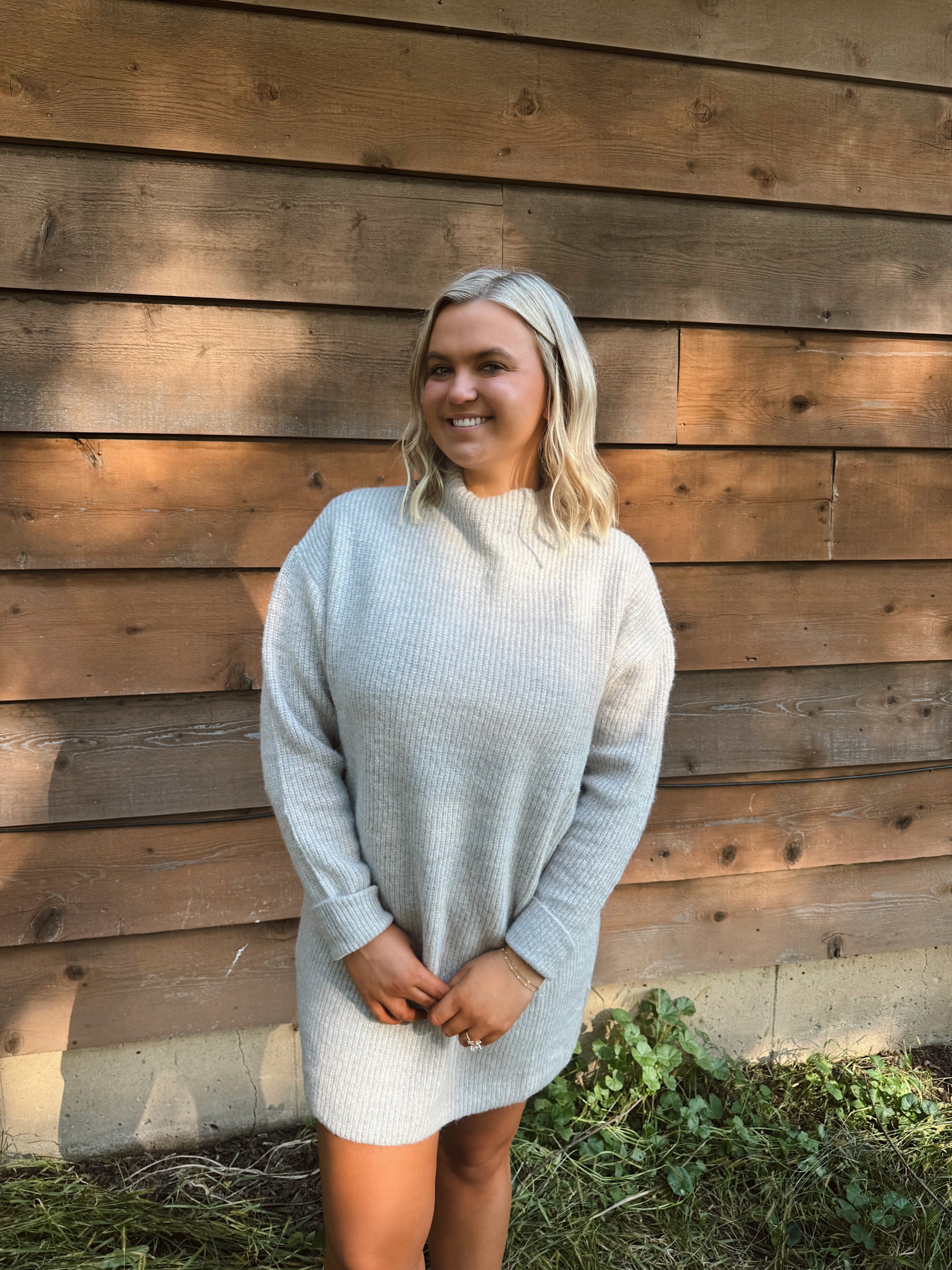 Cozy Cabin Birch Knit Sweater Dress