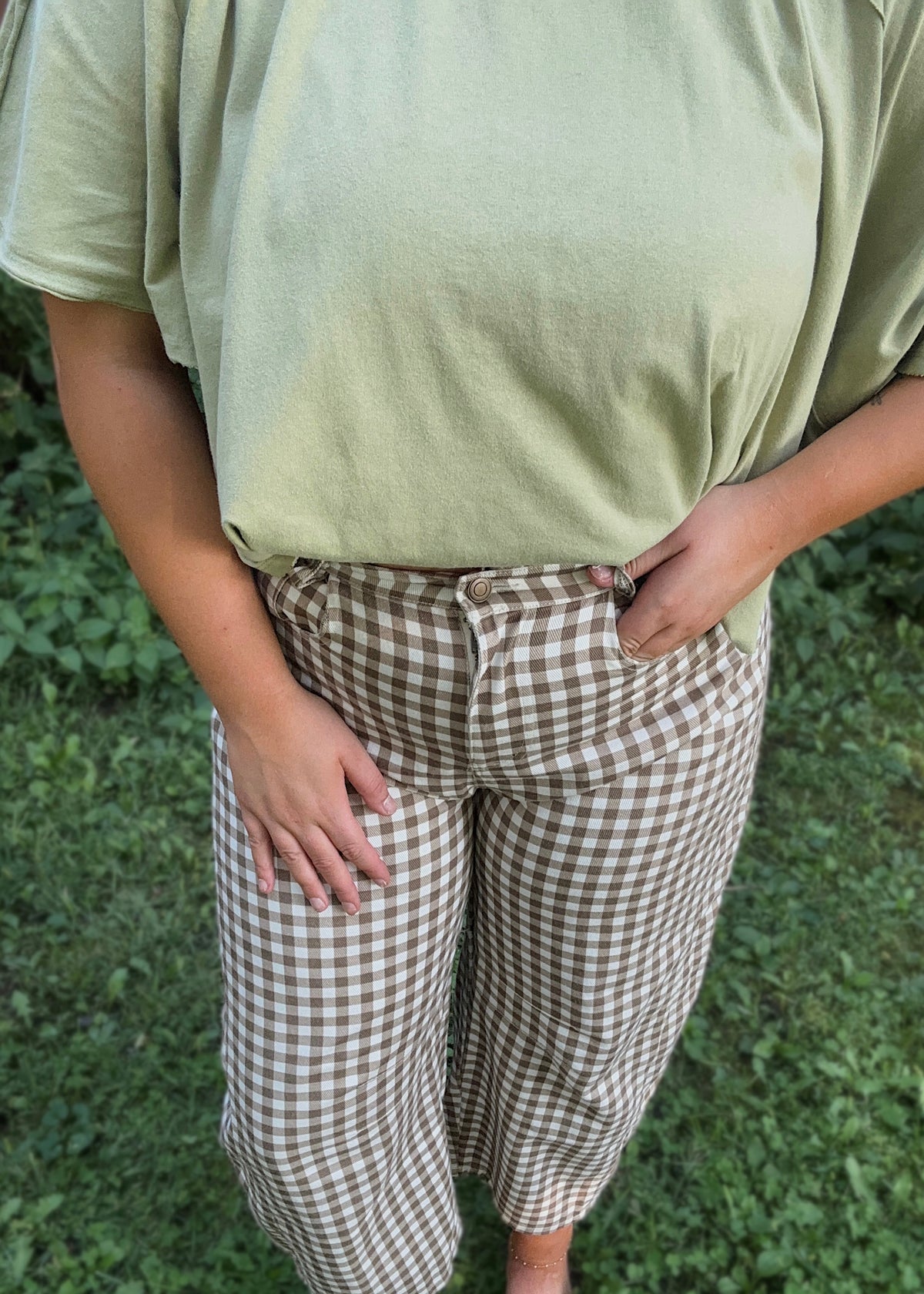 Maple Check Barrel Pants