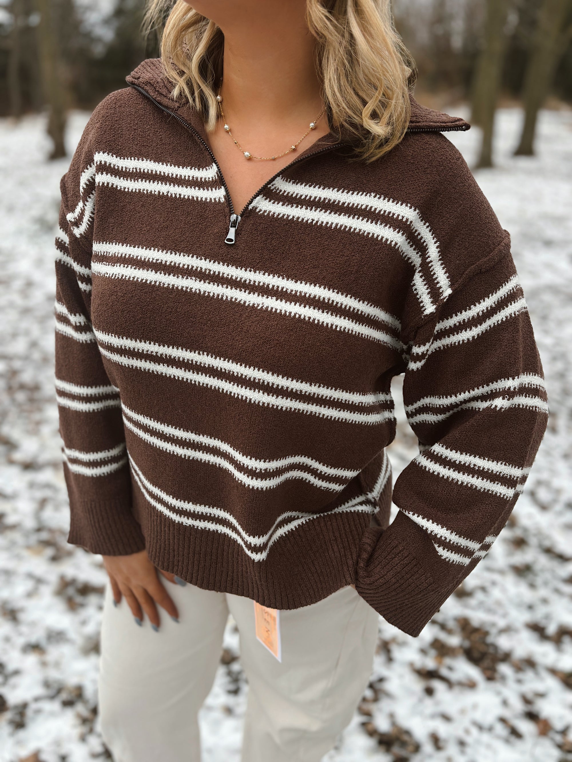 Morning Brew Stripe Zip