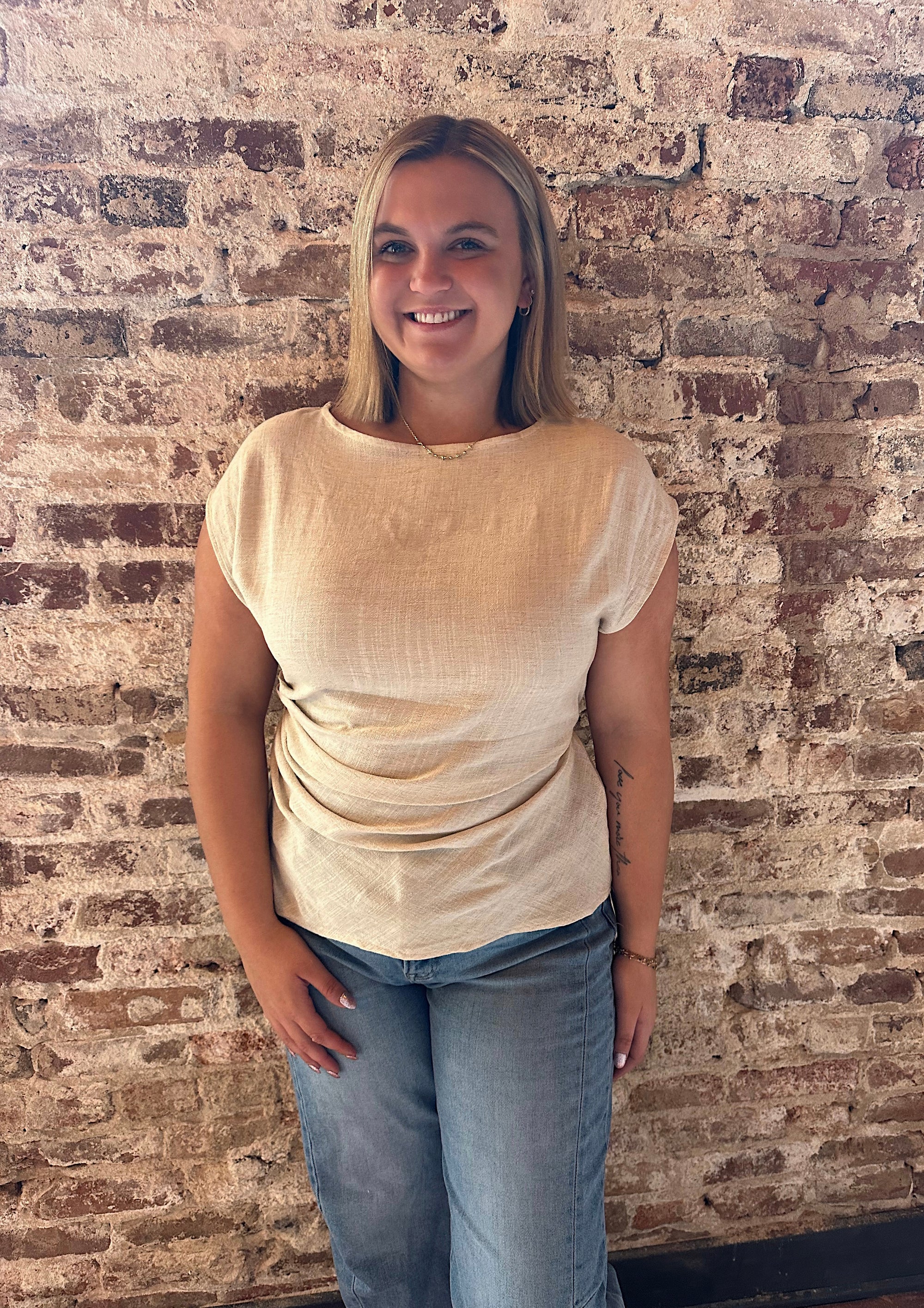 Almond Sculpt Tee