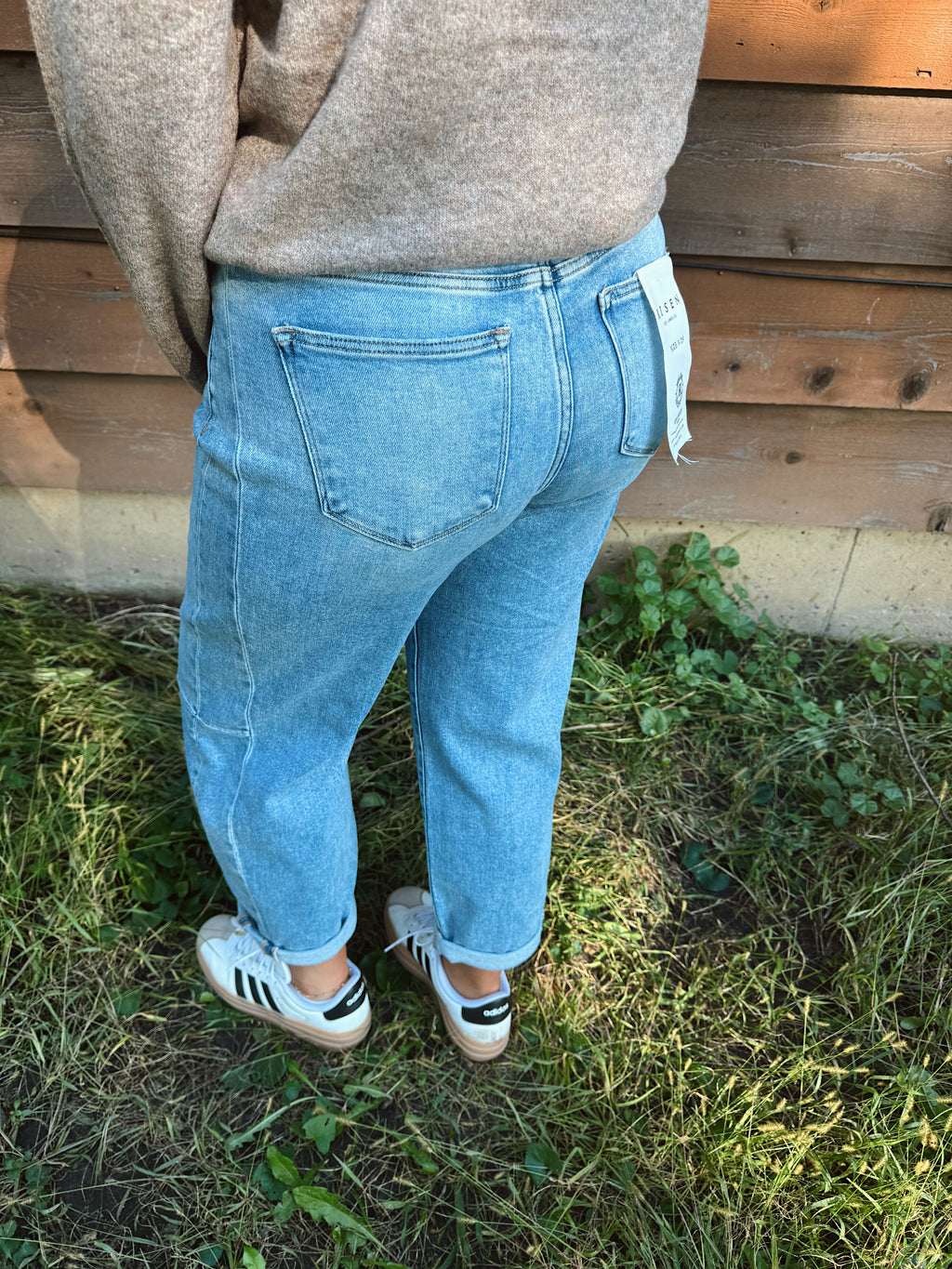 Risen High Rise Barrel Jeans