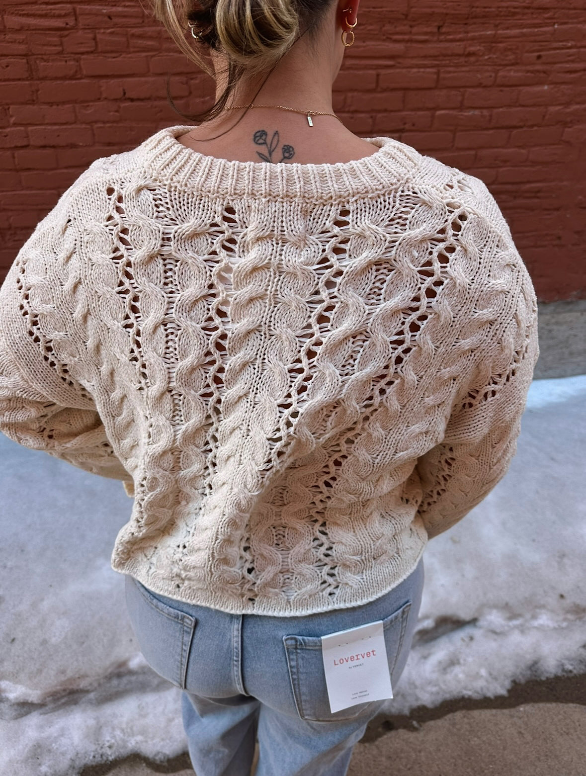 Ivory Twist Henley Knit