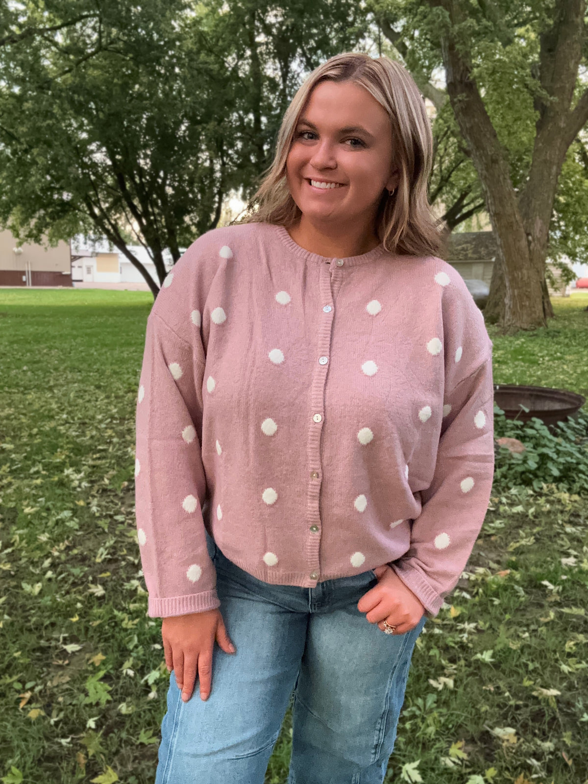Blush Dot Cardigan