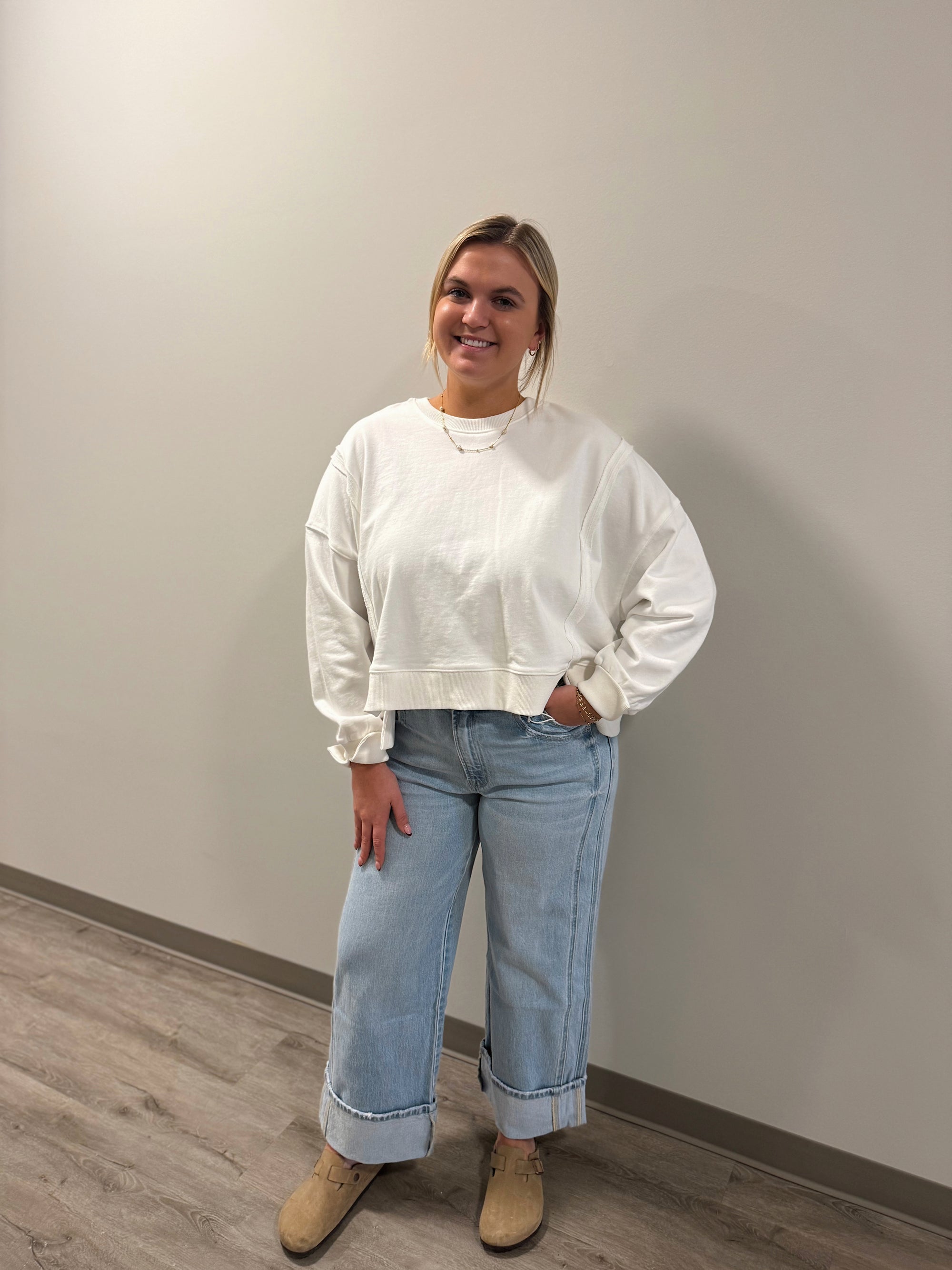 Vervet High Rise Cuffed Baggy Wide Jeans