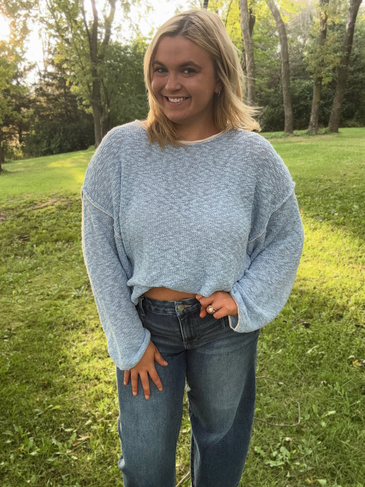 Elsie Sweater- Powder Blue
