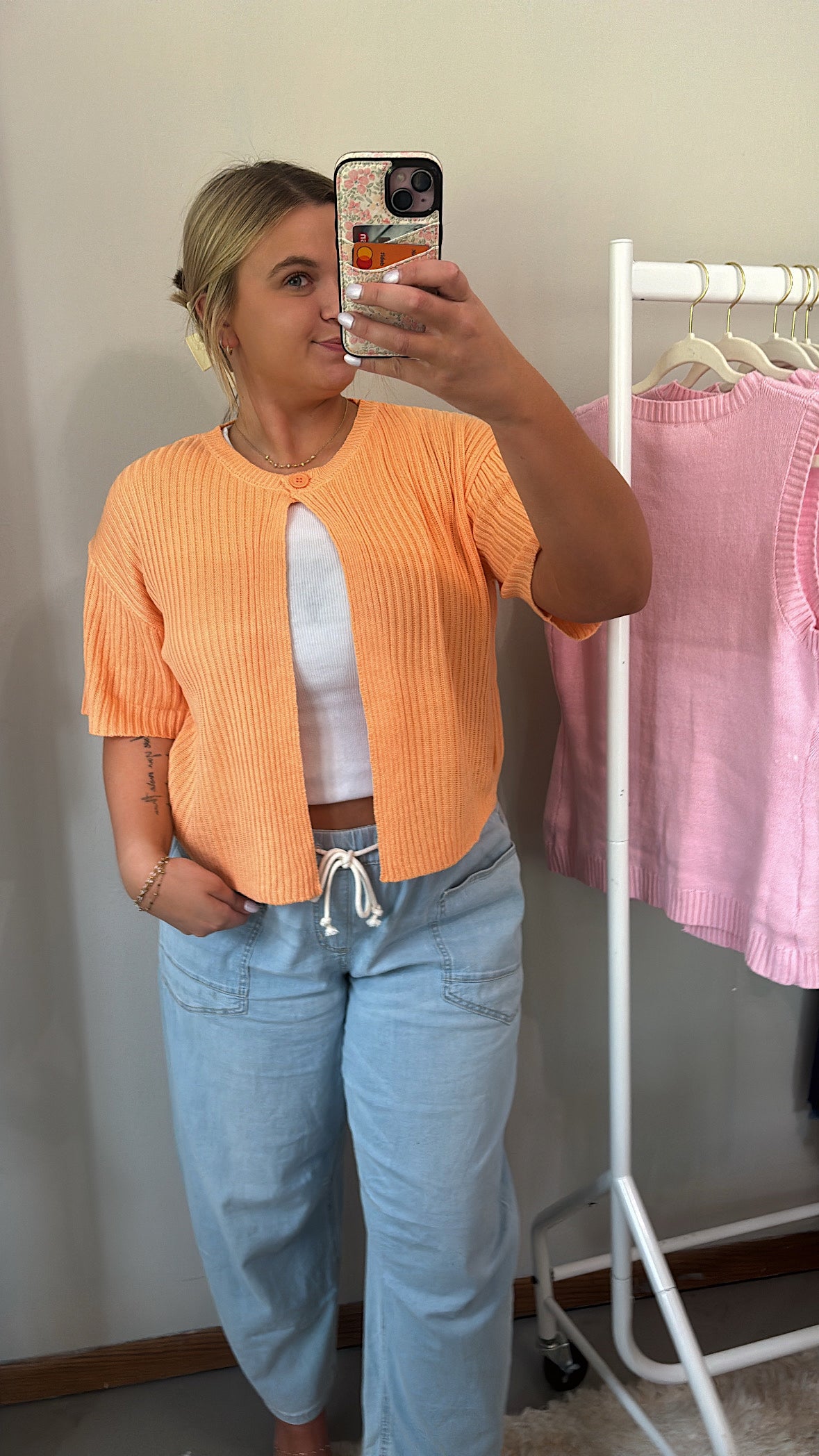 Sweet Apricot Short sleeve Cardigan