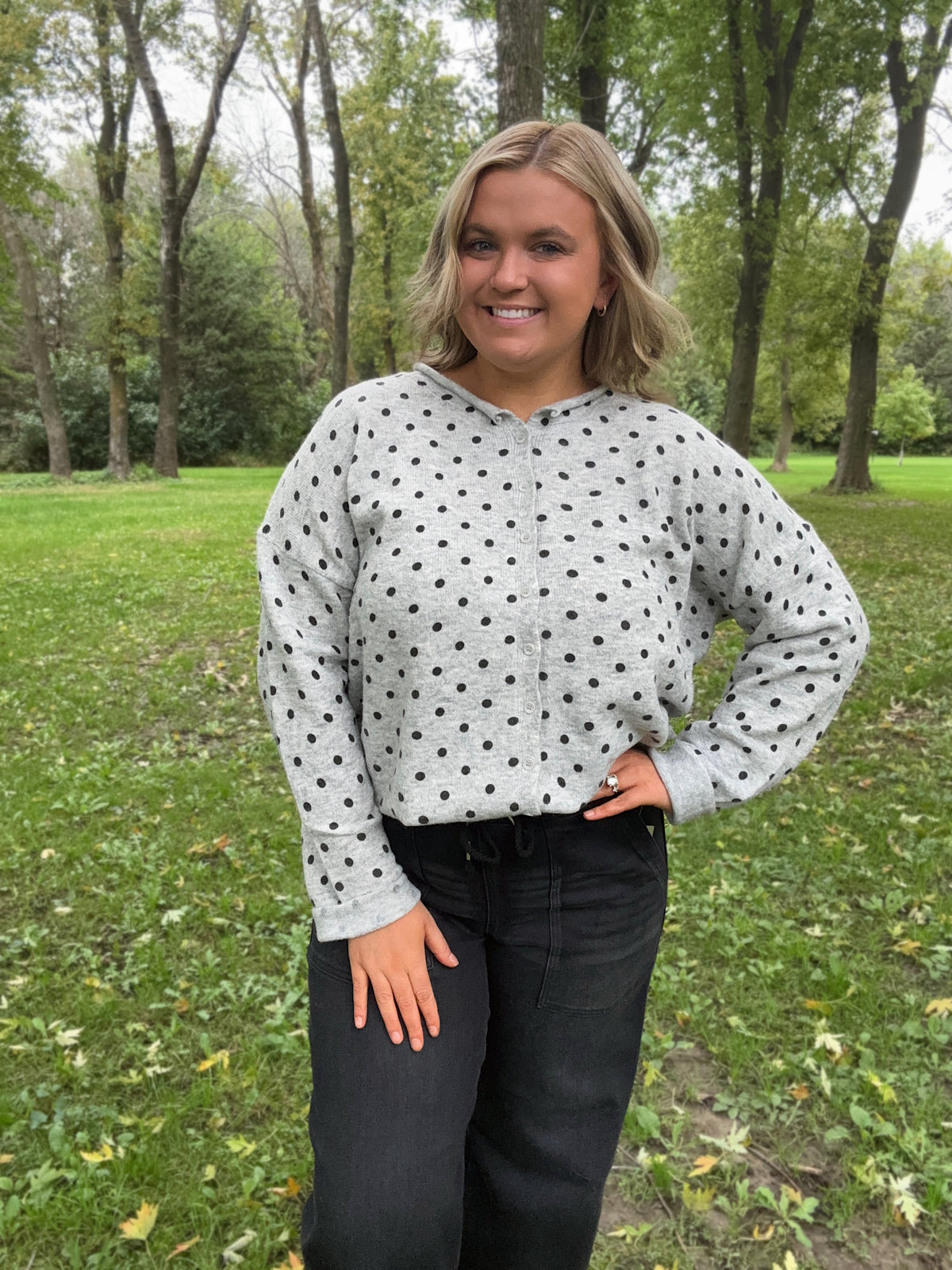 Spotted Grey Knit