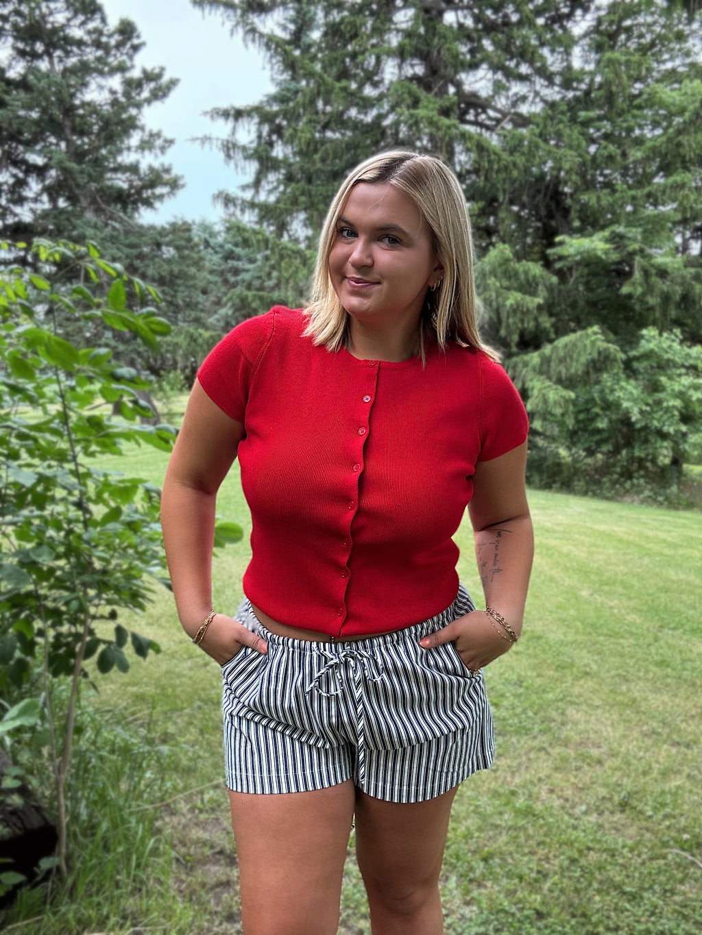 Sweetheart Button Knit