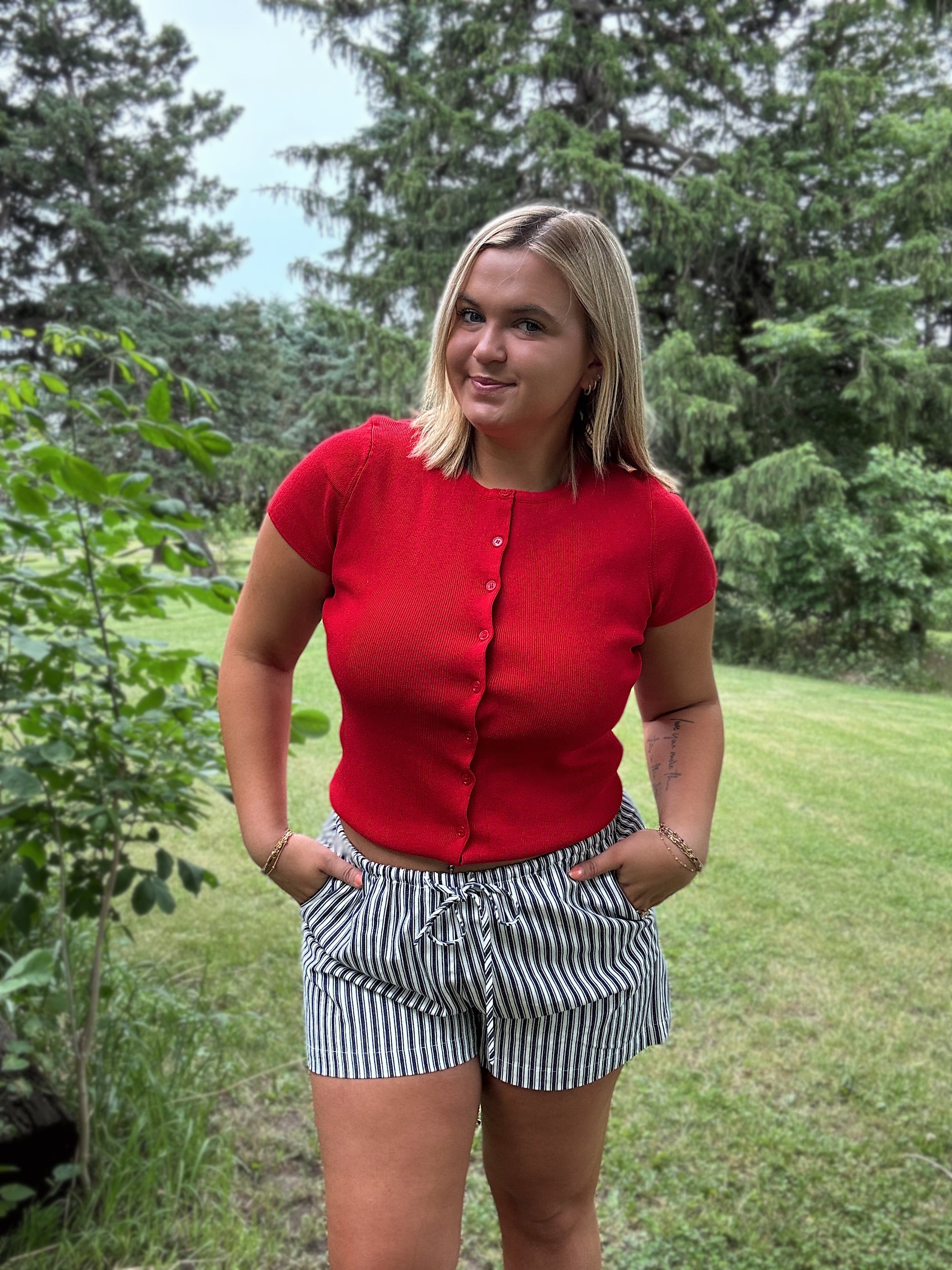 Sweetheart Button Knit