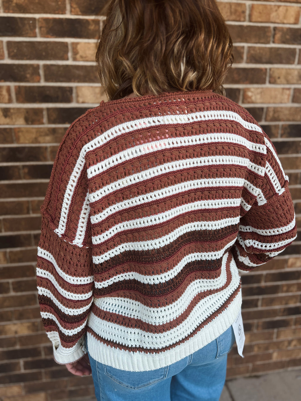 Toasted Terra-cotta Crochet Sweater