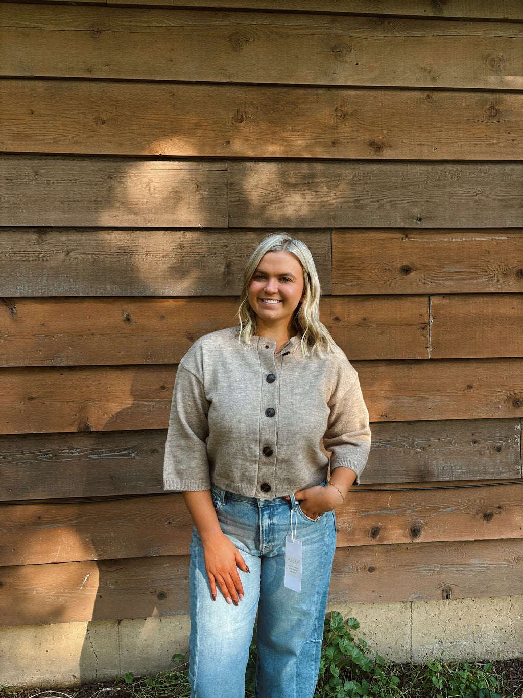 Sweet Mocha Half Sleeve Button Cardigan