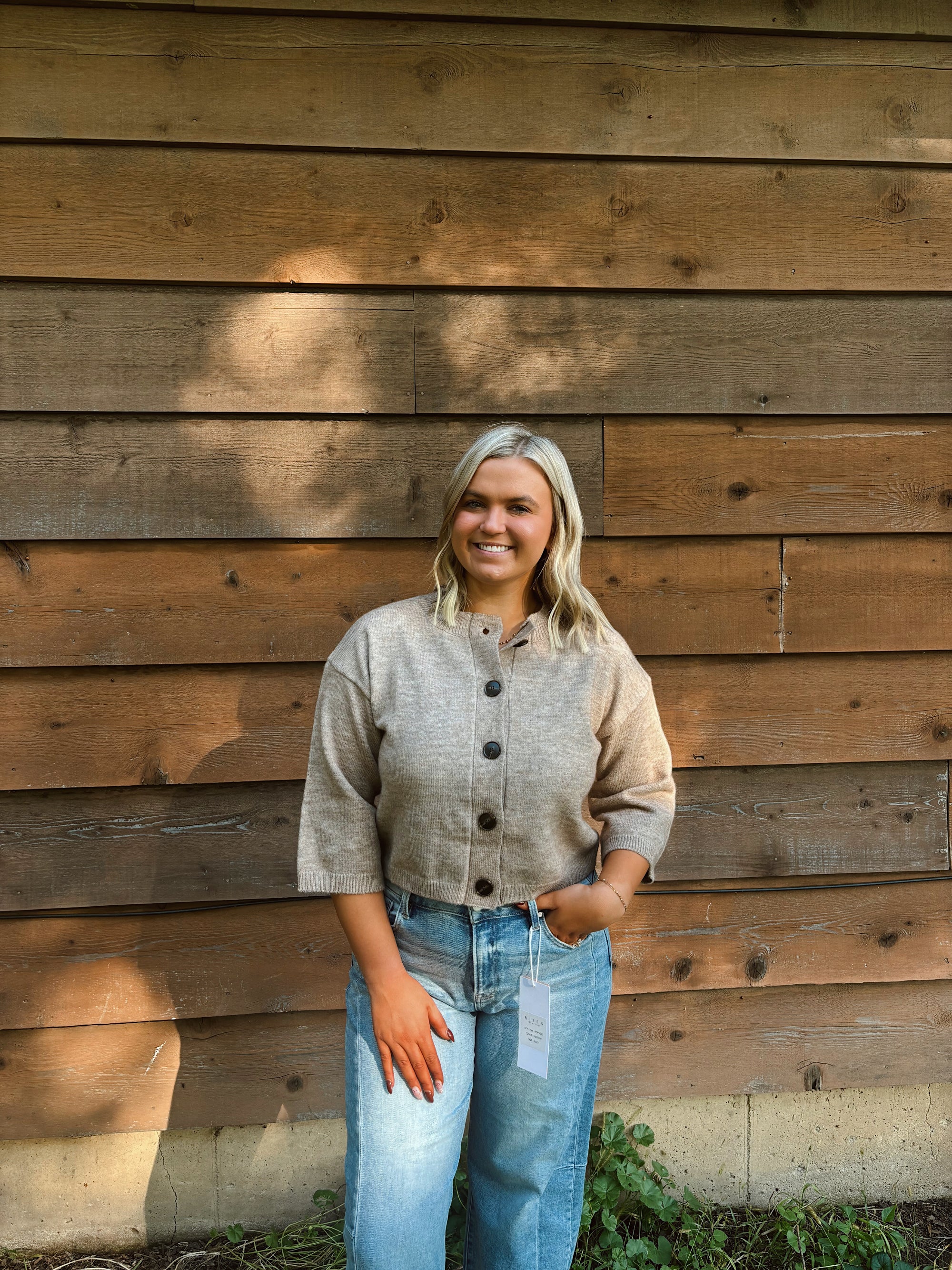 Sweet Mocha Half Sleeve Button Cardigan