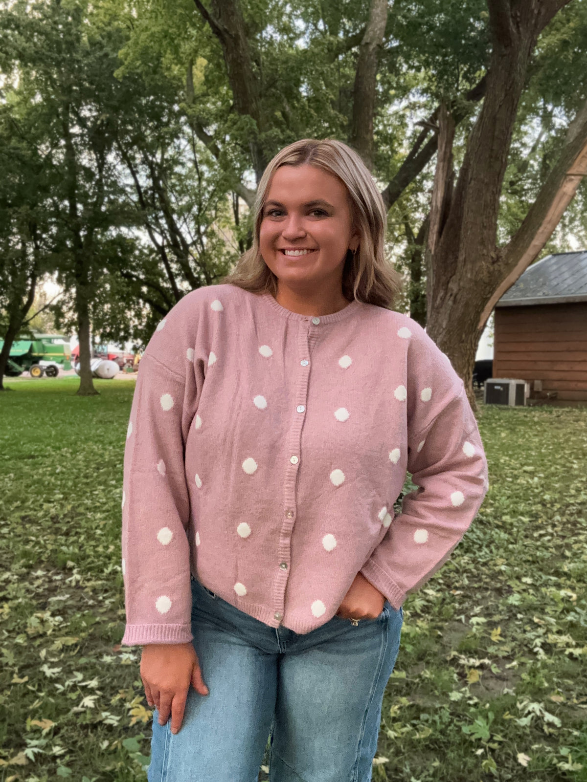Blush Dot Cardigan