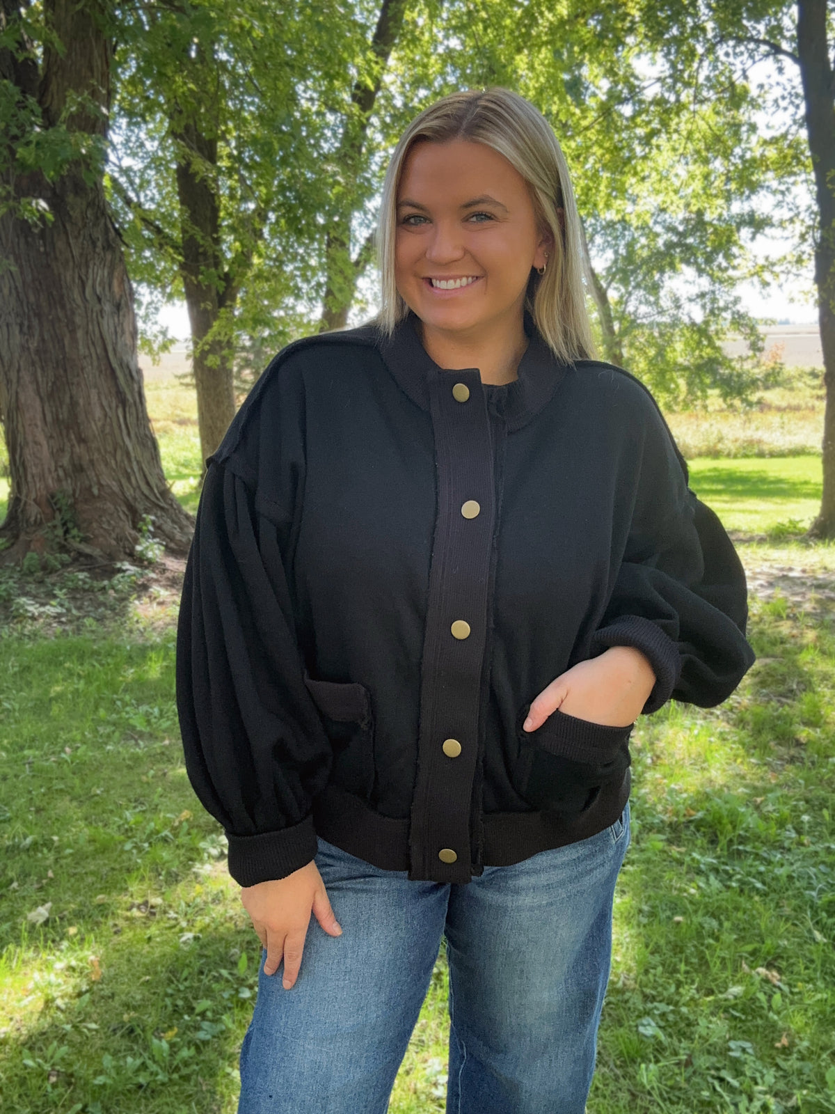 Everyday Snap Jacket- Black