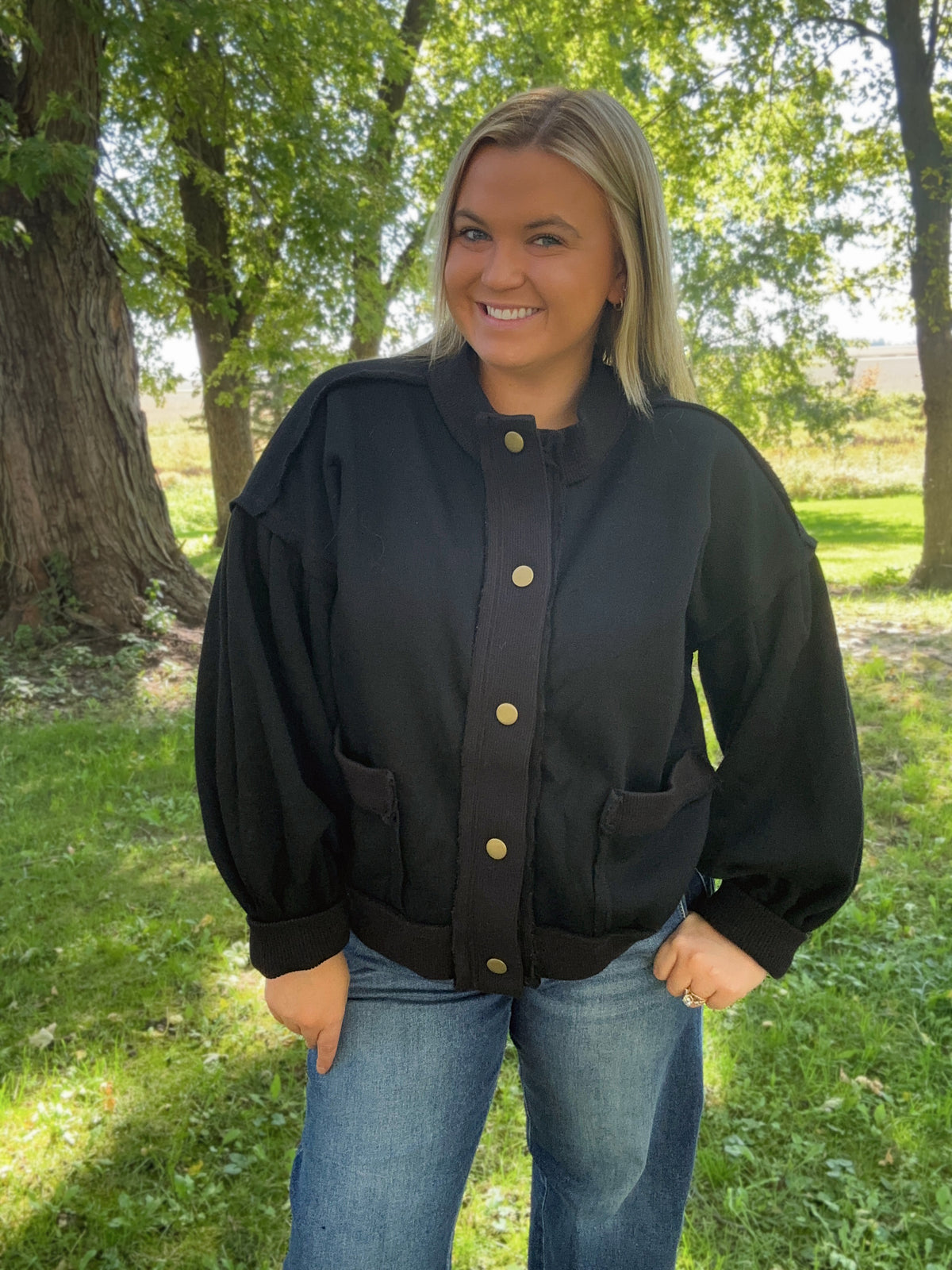 Everyday Snap Jacket- Black