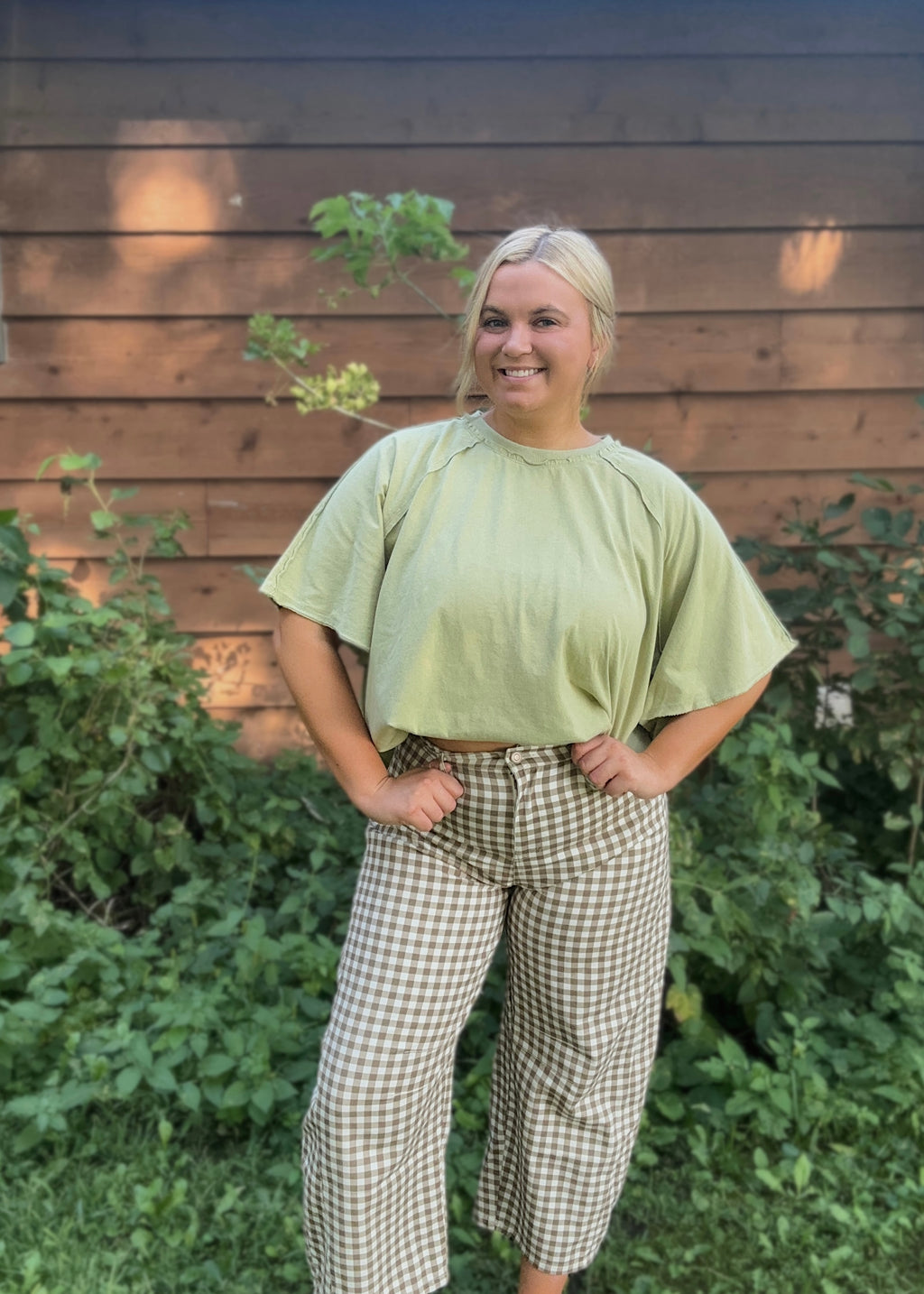 Maple Check Barrel Pants