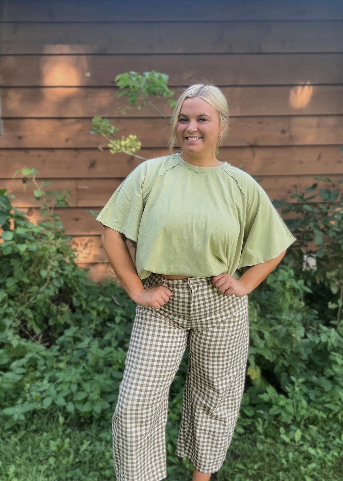 Maple Check Barrel Pants